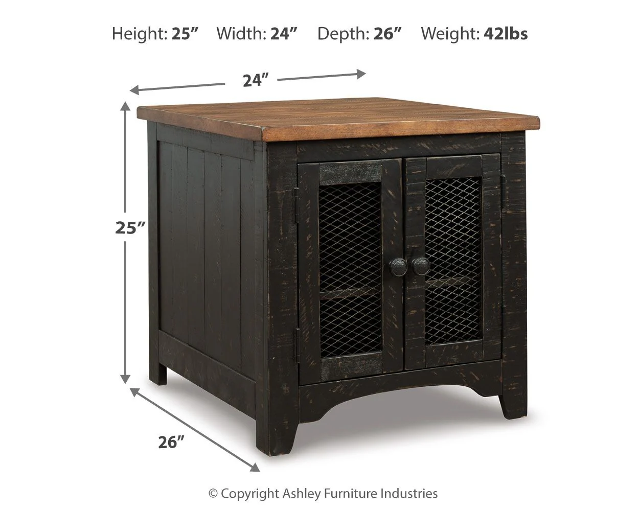 6582-valebeck-rectangular-end-table-black-brown-4.webp Valebeck - Rectangular End Table - Black / Brown