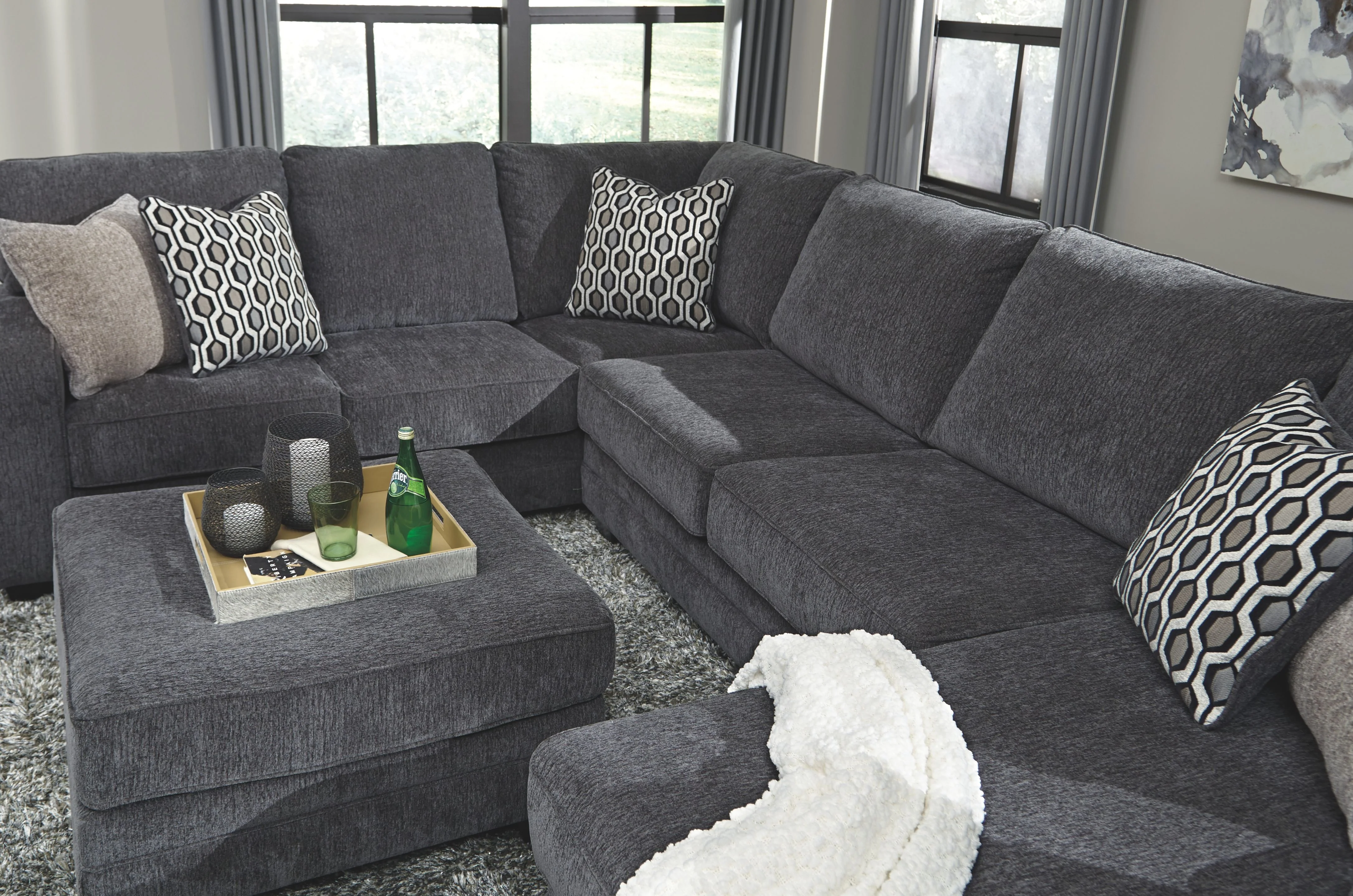 Tracling - Oversized Accent Ottoman - Slate