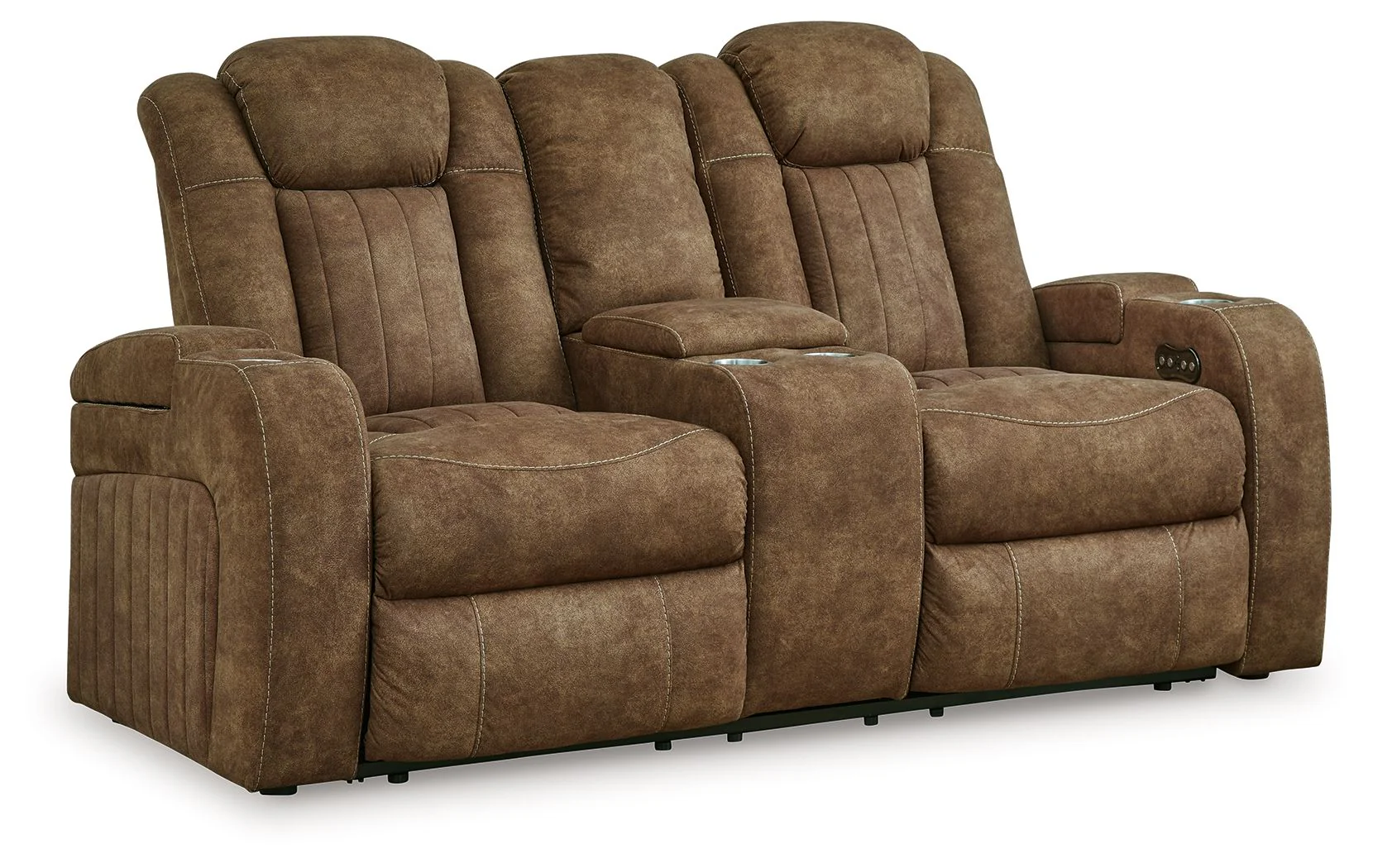 6602-wolfridge-power-reclining-loveseat-with-console-adj-hdrst-brindle-1.webp Wolfridge - Power Reclining Loveseat With Console /Adj Hdrst - Brindle