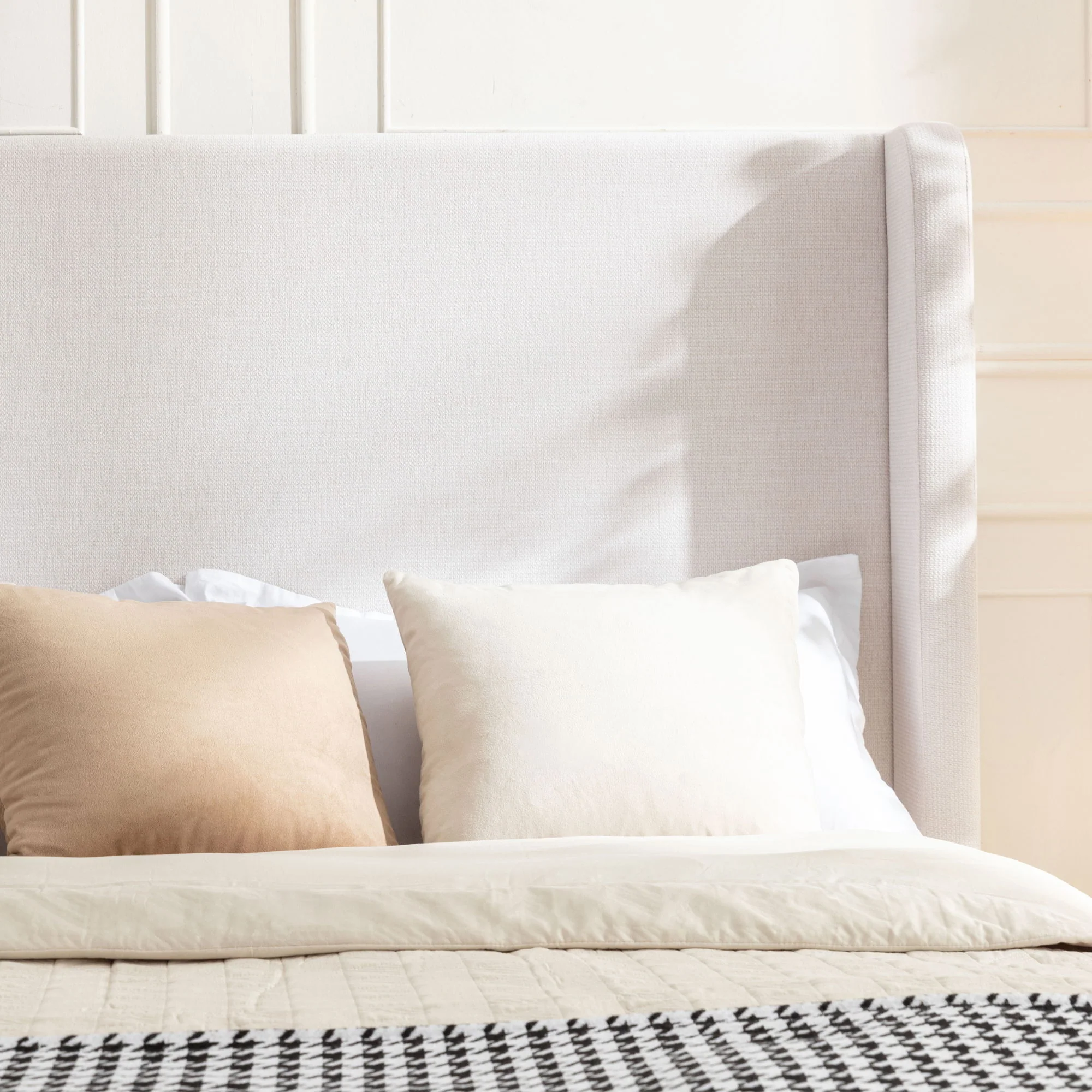 Hayden - Upholstered Wingback Bed With Tall Headboard