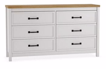Kerisden - Six Drawer Dresser - White / Brown