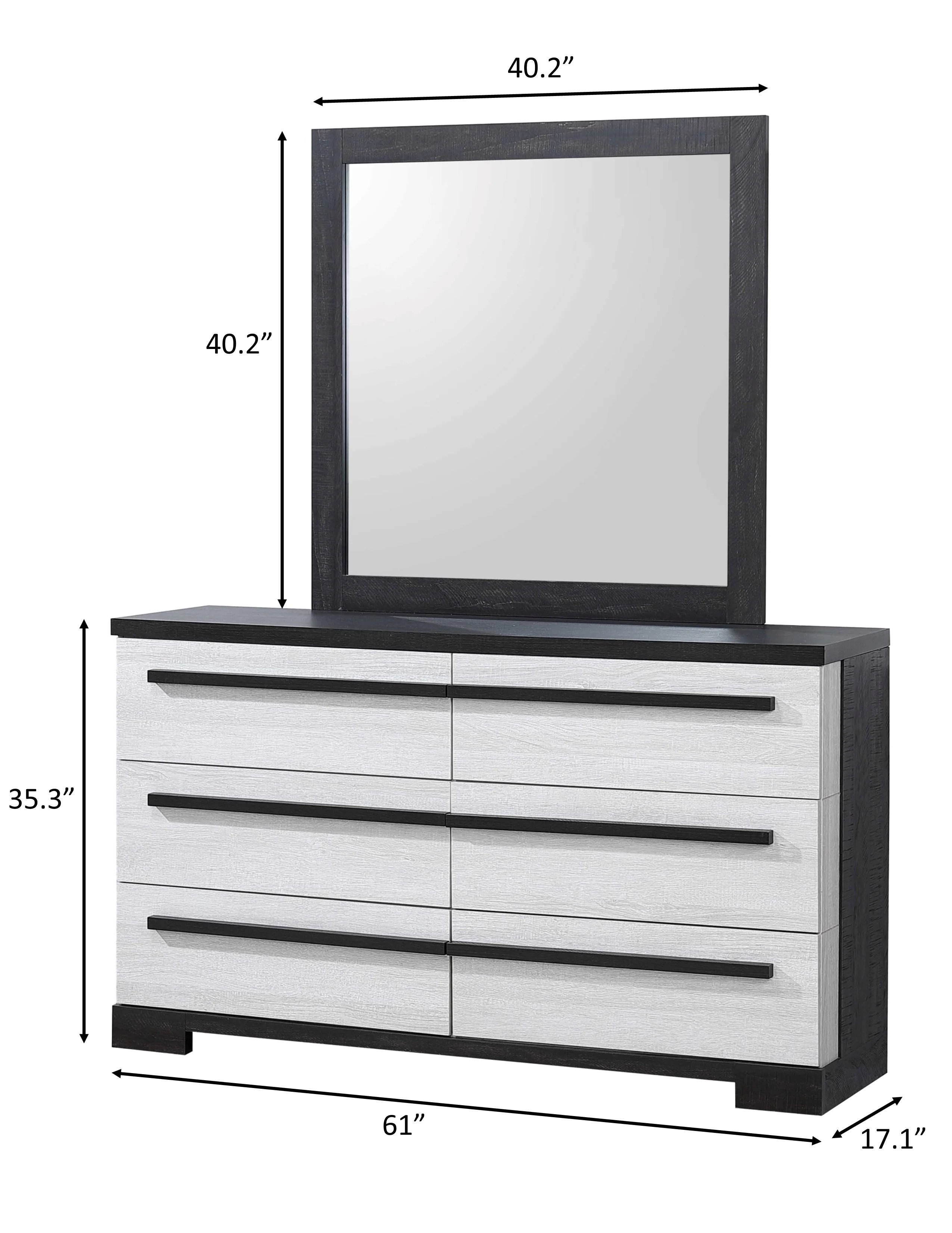 Remington Dresser Mirror Chalk/Ebony