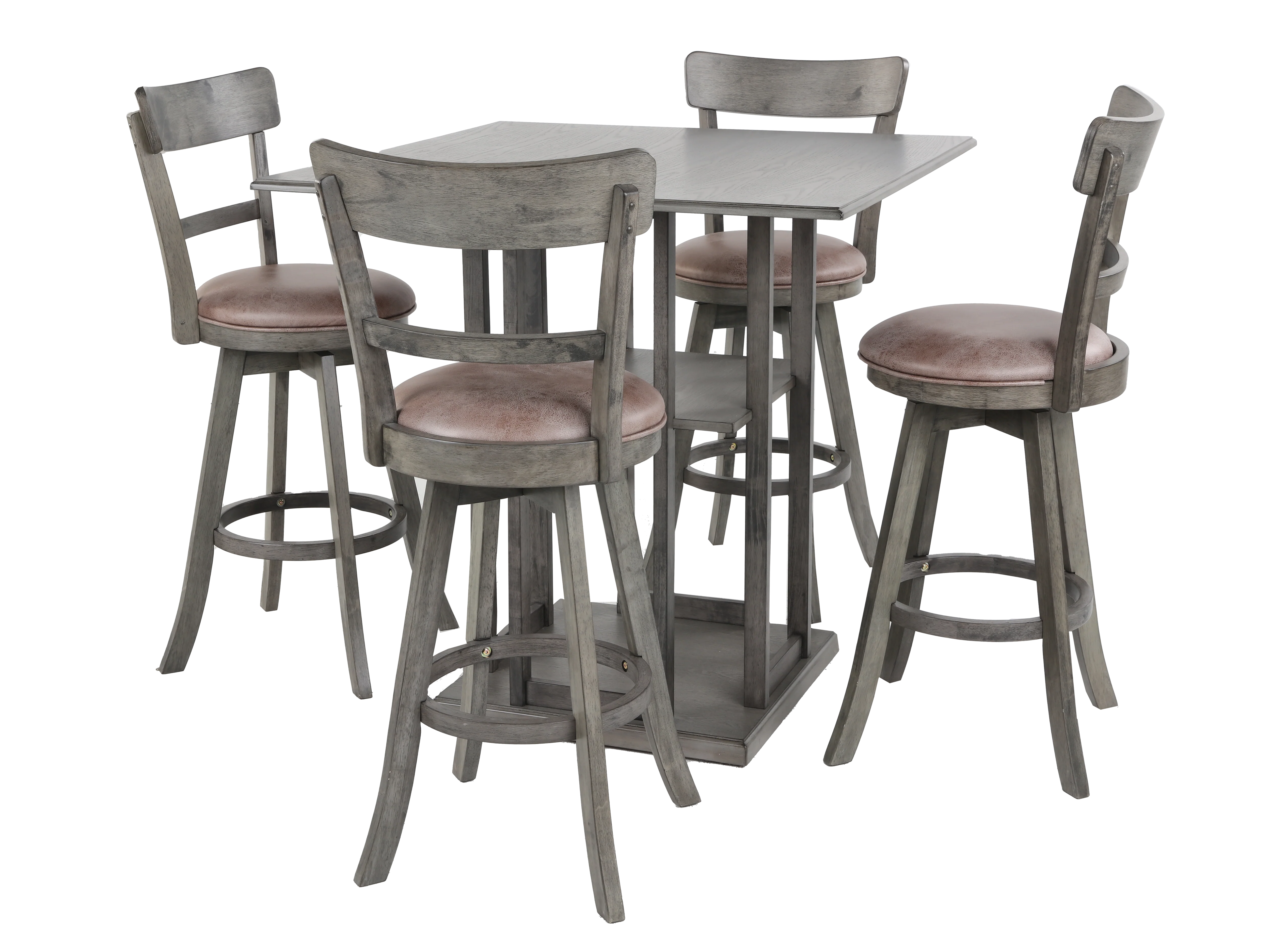 67-gray-counter-height-5-piece-dinette-set-with-upholstered-chairs-2.webp Gray Counter Height 5-Piece Dinette Set with Upholstered Chairs