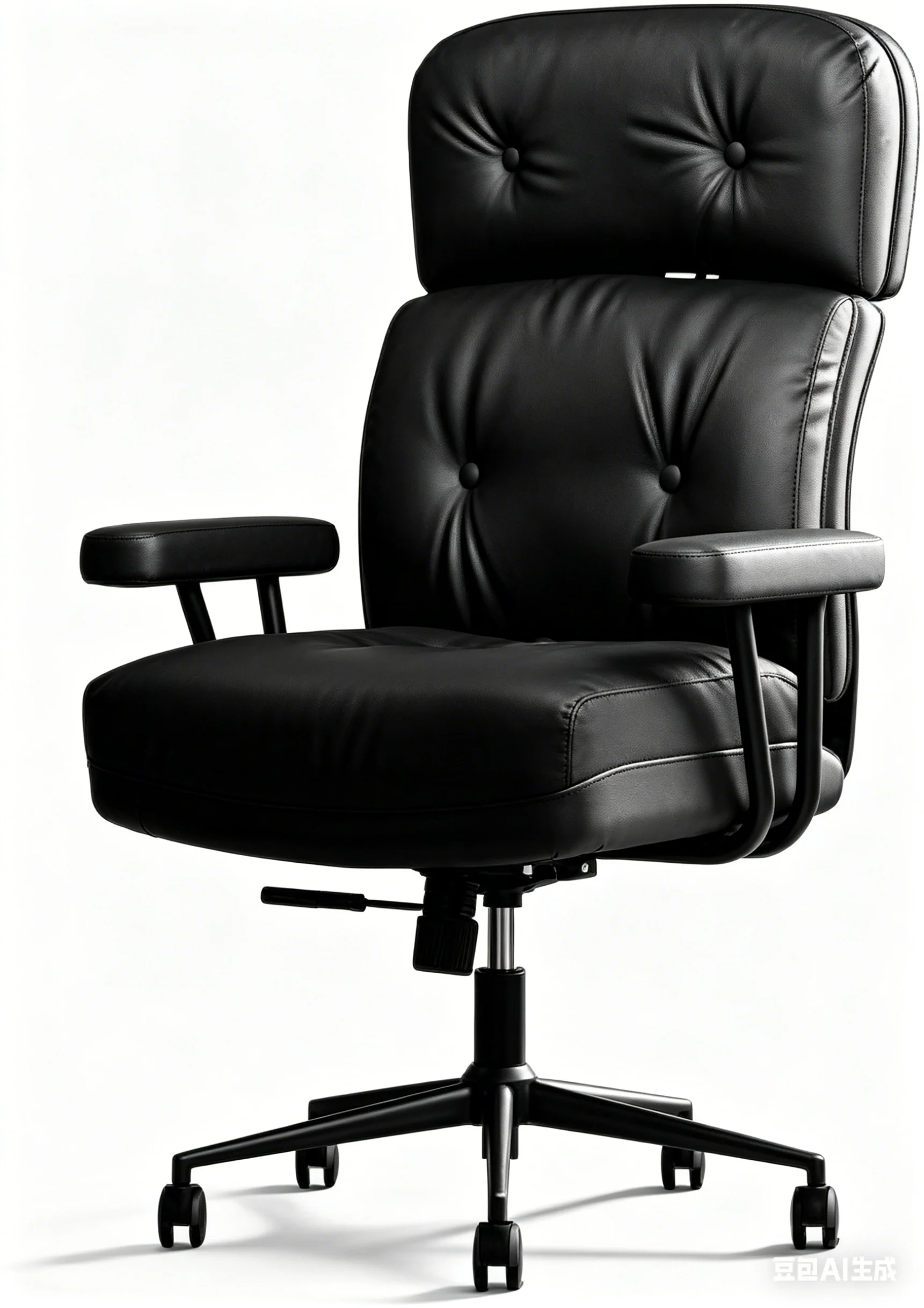 Tufted Home Office Chair with Wheels, Armrests & Adjustable Height