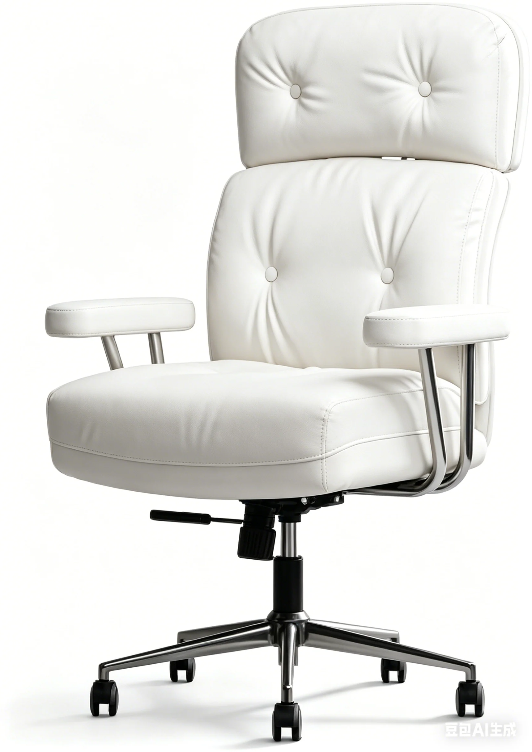 Tufted Home Office Chair with Wheels, Armrests & Adjustable Height