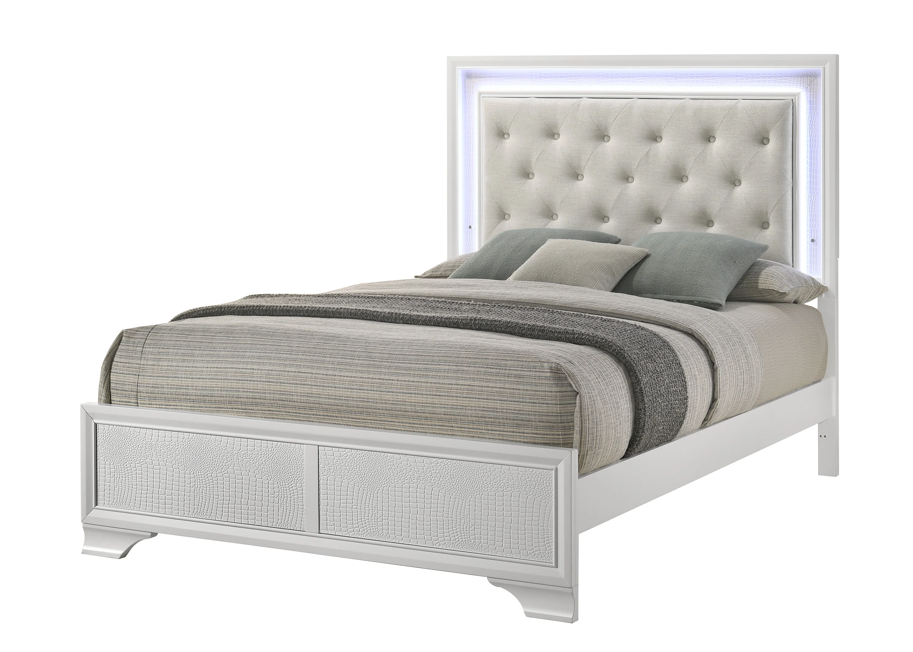 Lyssa Led Bed Frost/Oat