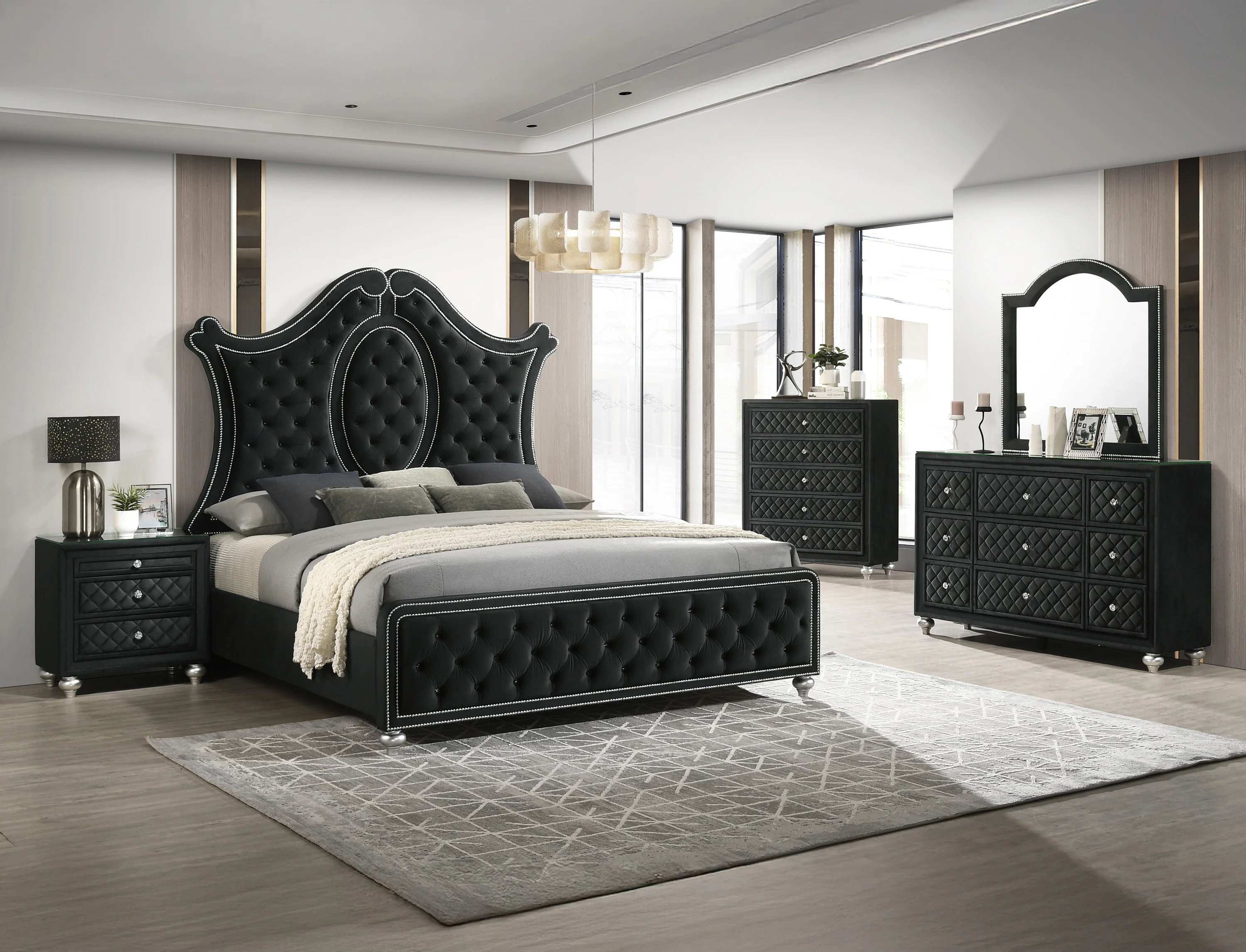 Cameo Dresser Mirror - Black