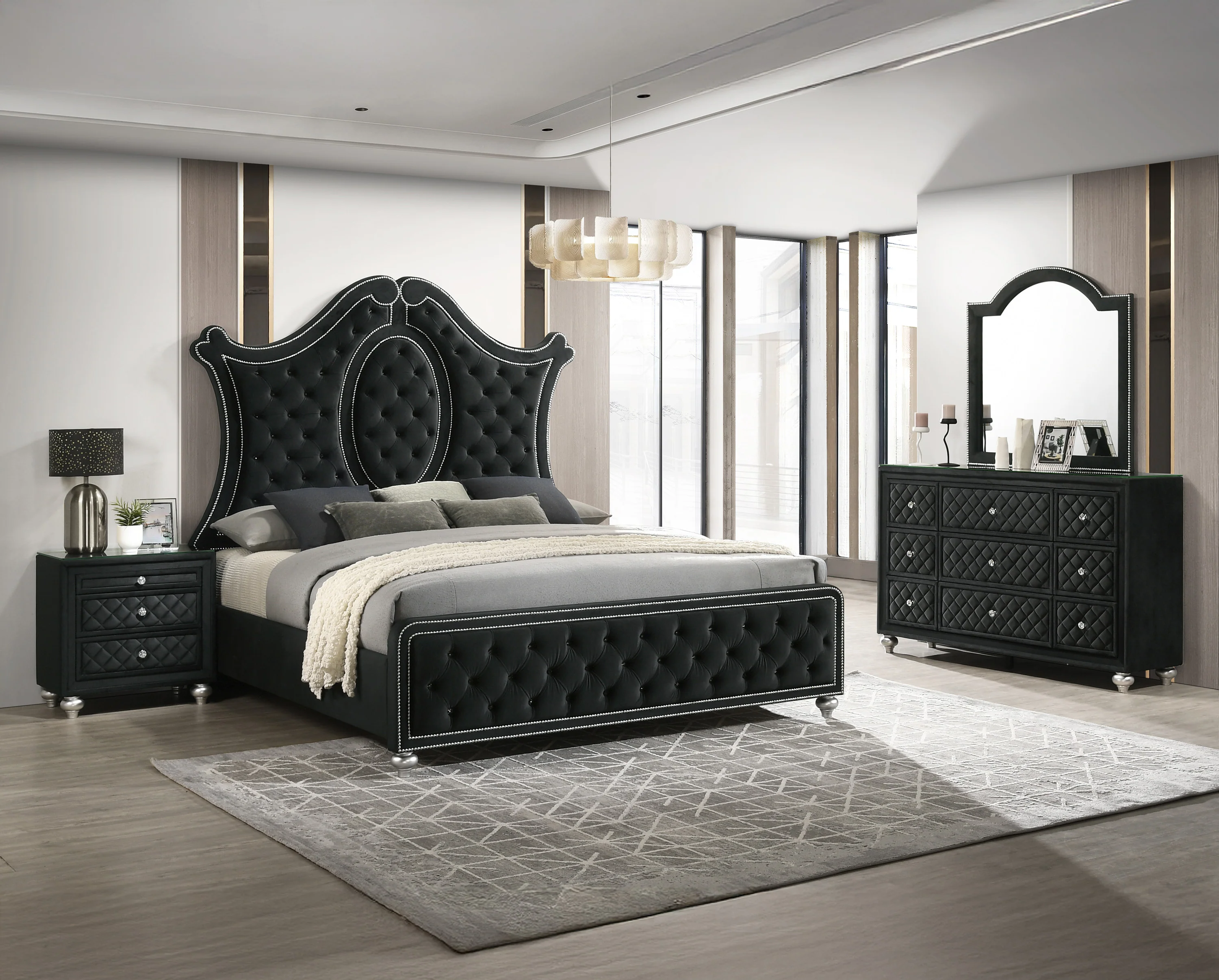 Cameo Dresser Mirror - Black