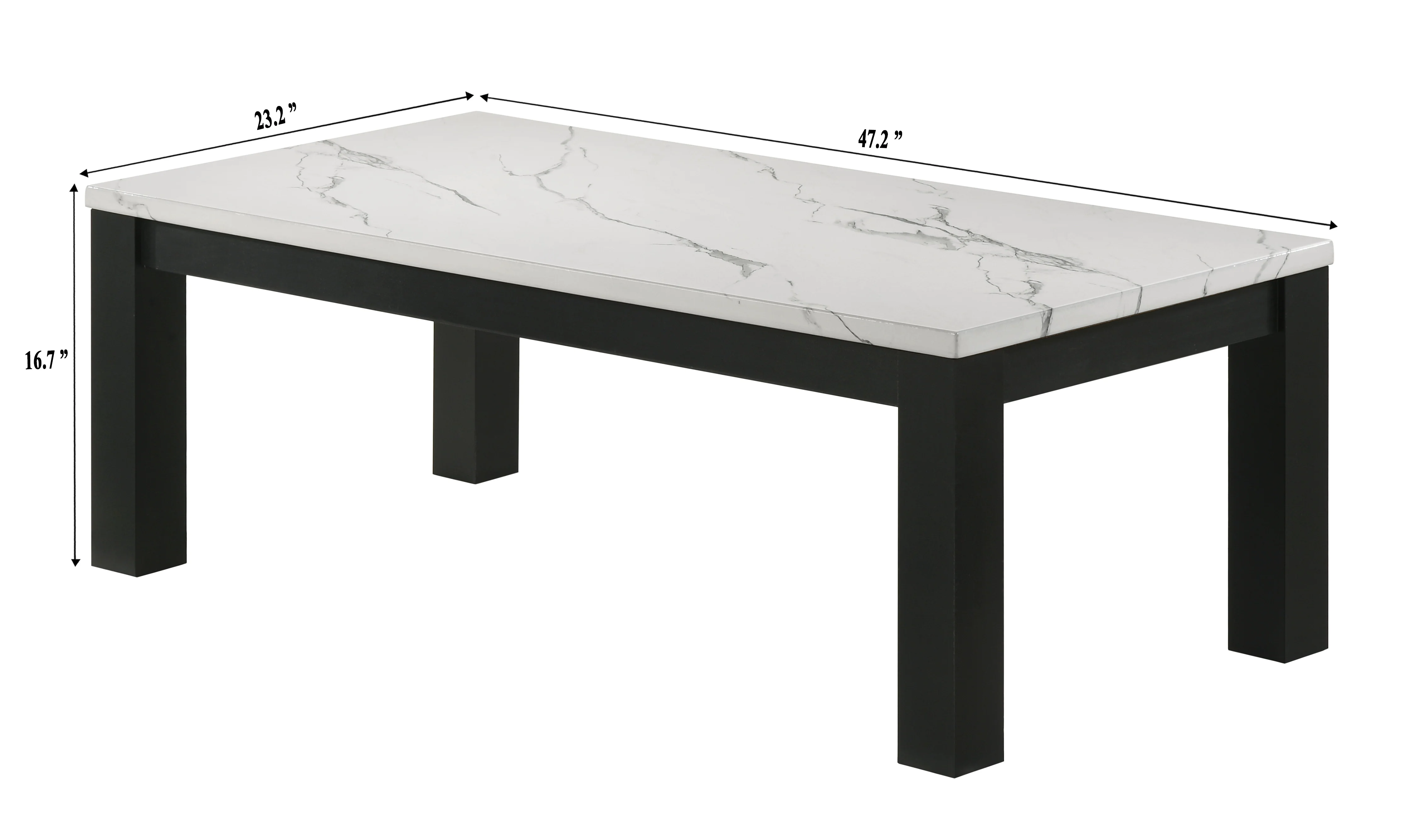 Ivy 3-Pk Faux Marble White Cocktail Set