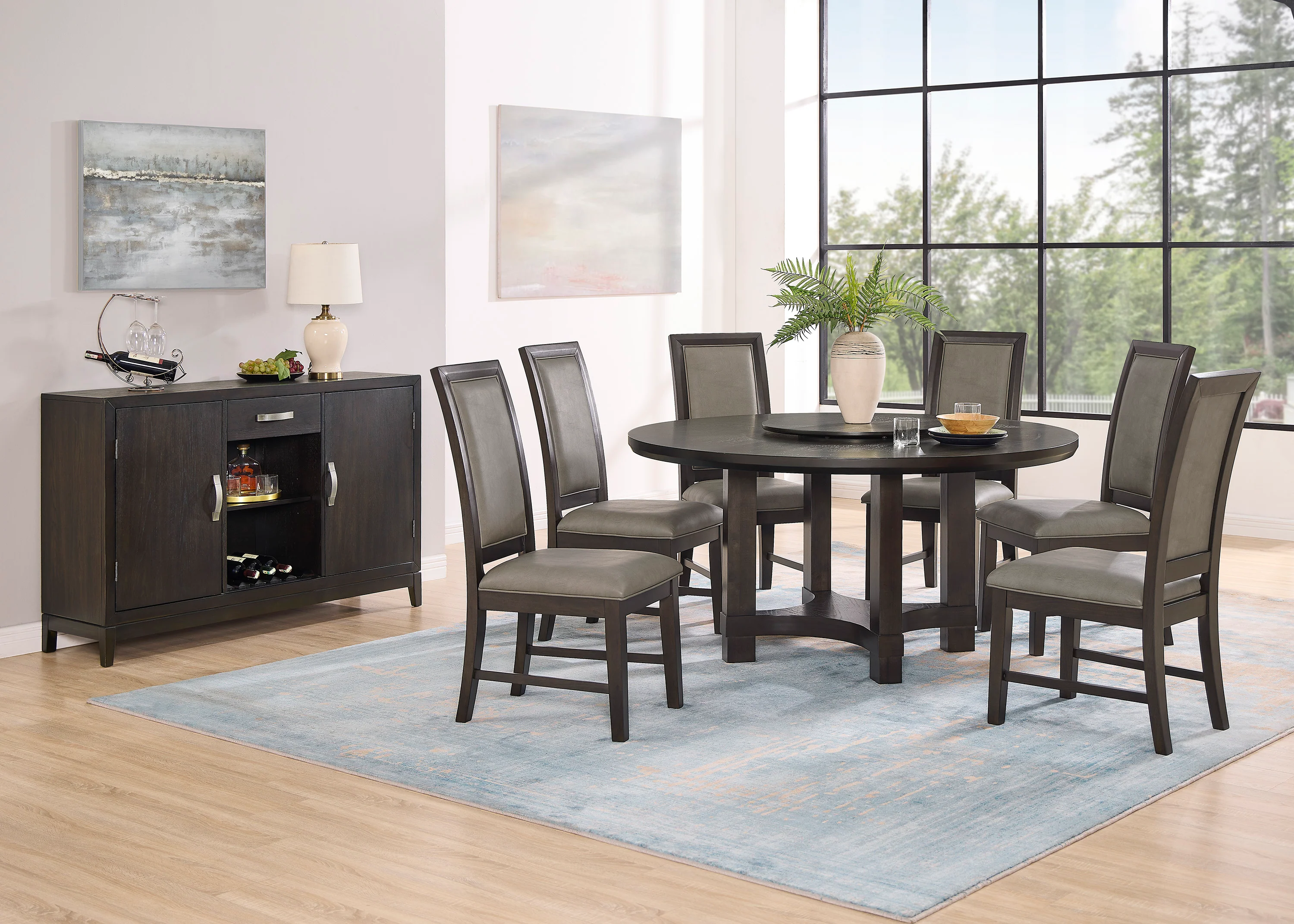 Jeffries Round Table W/ Lazy Susan