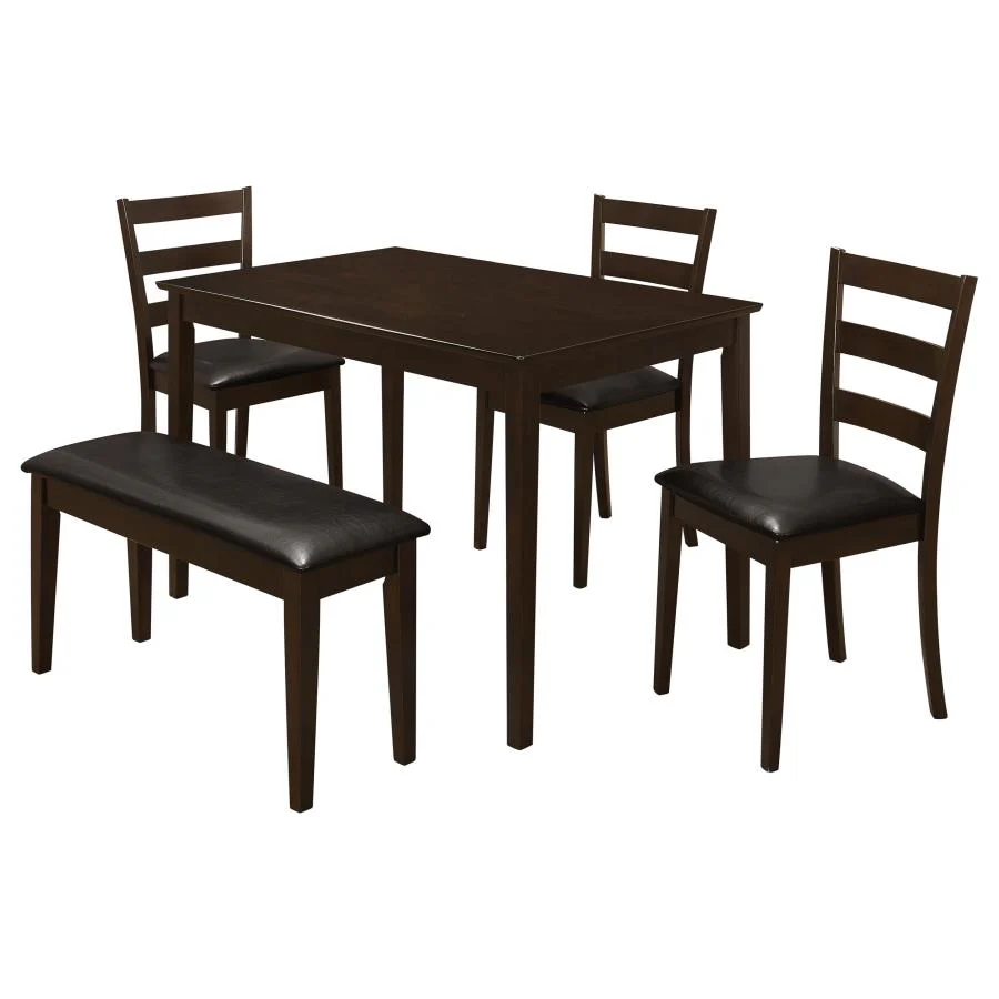 Guillen - 5 Piece Rectangular Dining Table Set - Cappuccino
