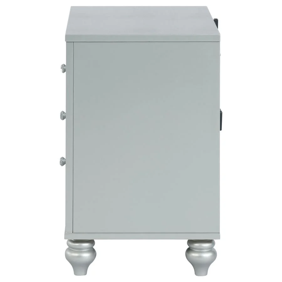 Gunnison - 2-Drawer Nightstand - Silver Metallic