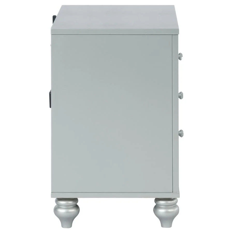 Gunnison - 2-Drawer Nightstand - Silver Metallic