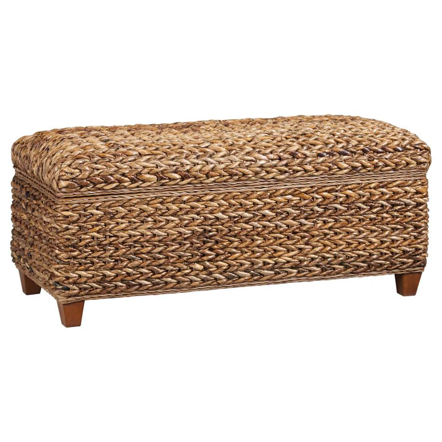 Laughton - Hand - Woven Banana Leaf Storage Trunk - Amber