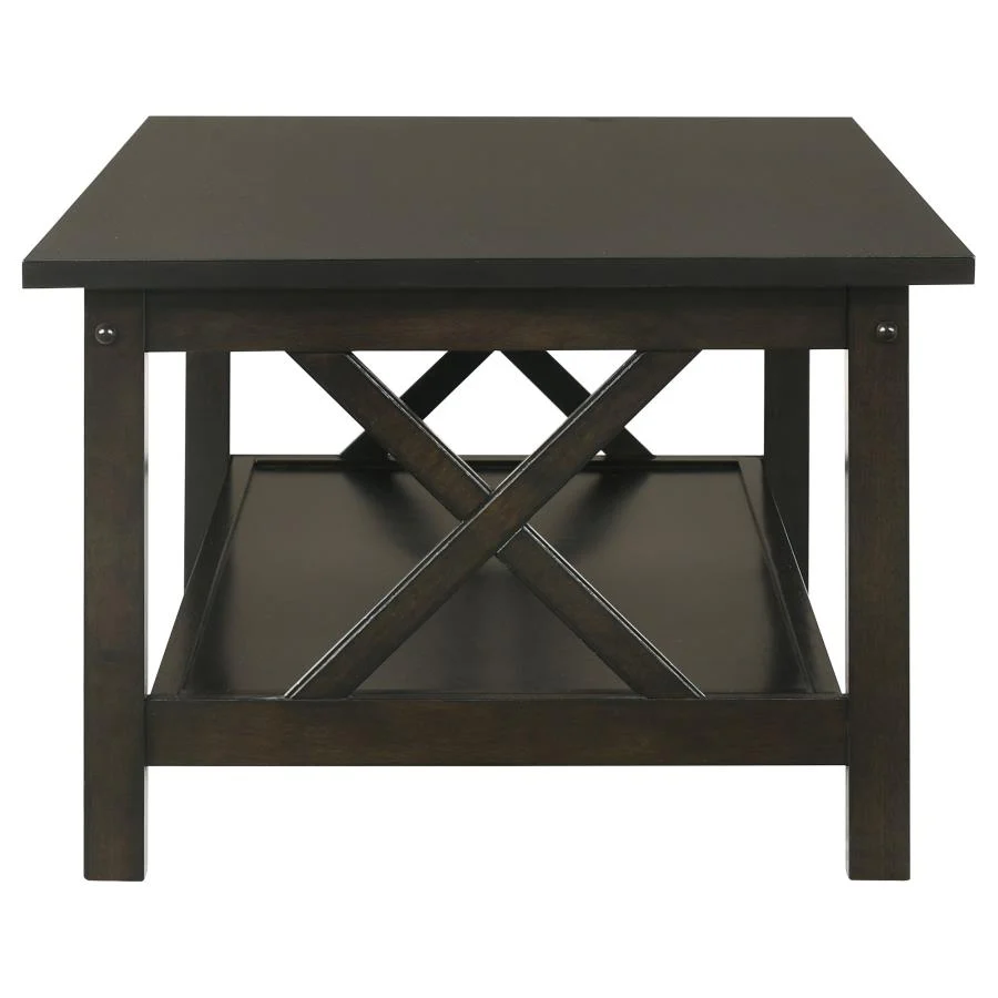 Rachelle - 3 Piece Rectangular Coffee Table Set - Deep Merlot
