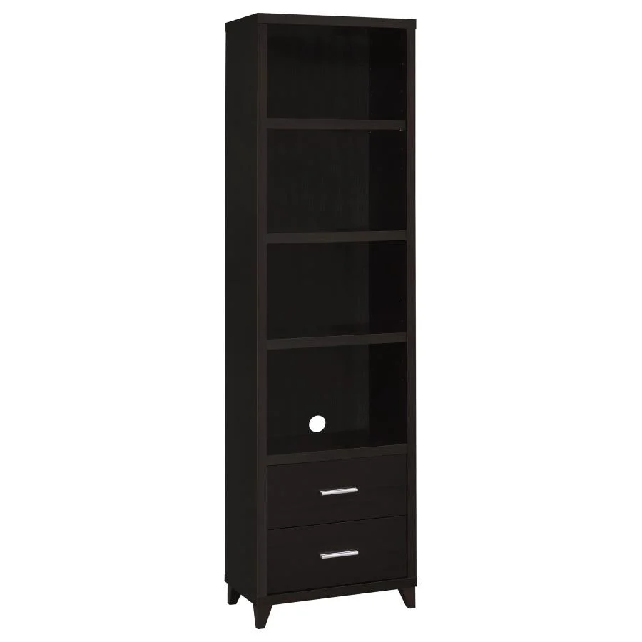 Lewes - 4-Shelf Engineered Wood Media Tower - Cappuccino