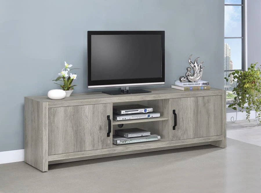 Burke - 2 Door Engineered Wood TV Stand - Gray Driftwood