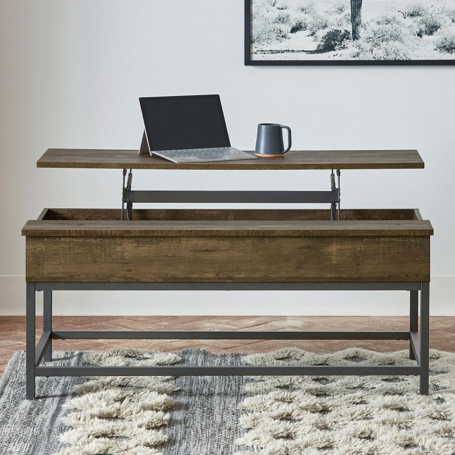 6901-byers-engineered-wood-lift-top-coffee-table-brown-oak-2.jpg Byers - Engineered Wood Lift Top Coffee Table - Brown Oak