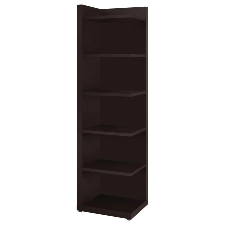 6904-alder-6-shelf-corner-bookcase-cappuccino-1.webp Alder - 6-Shelf Corner Bookcase - Cappuccino