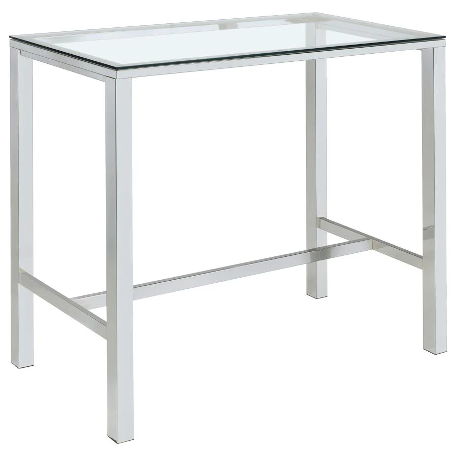 6909-tolbert-rectangular-glass-top-pub-bar-table-chrome-1.webp Tolbert - Rectangular Glass Top Pub Bar Table - Chrome