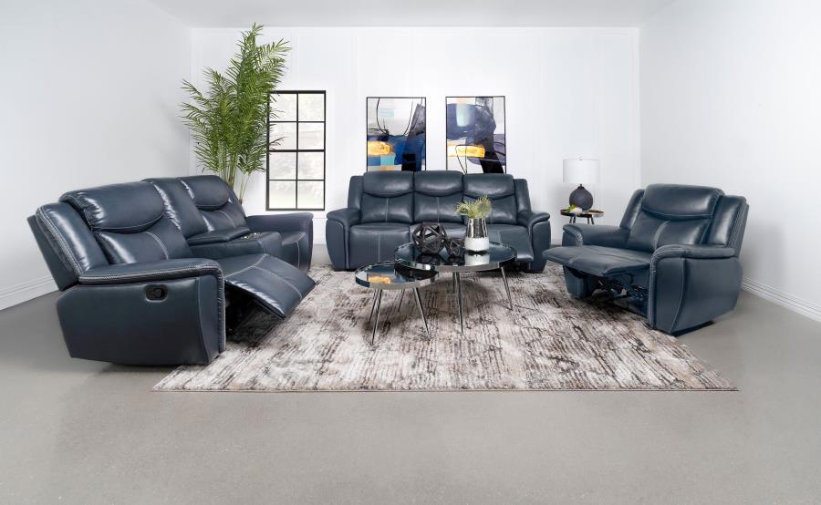 Sloane - Upholstered Padded Arm Recliner Chair - Blue