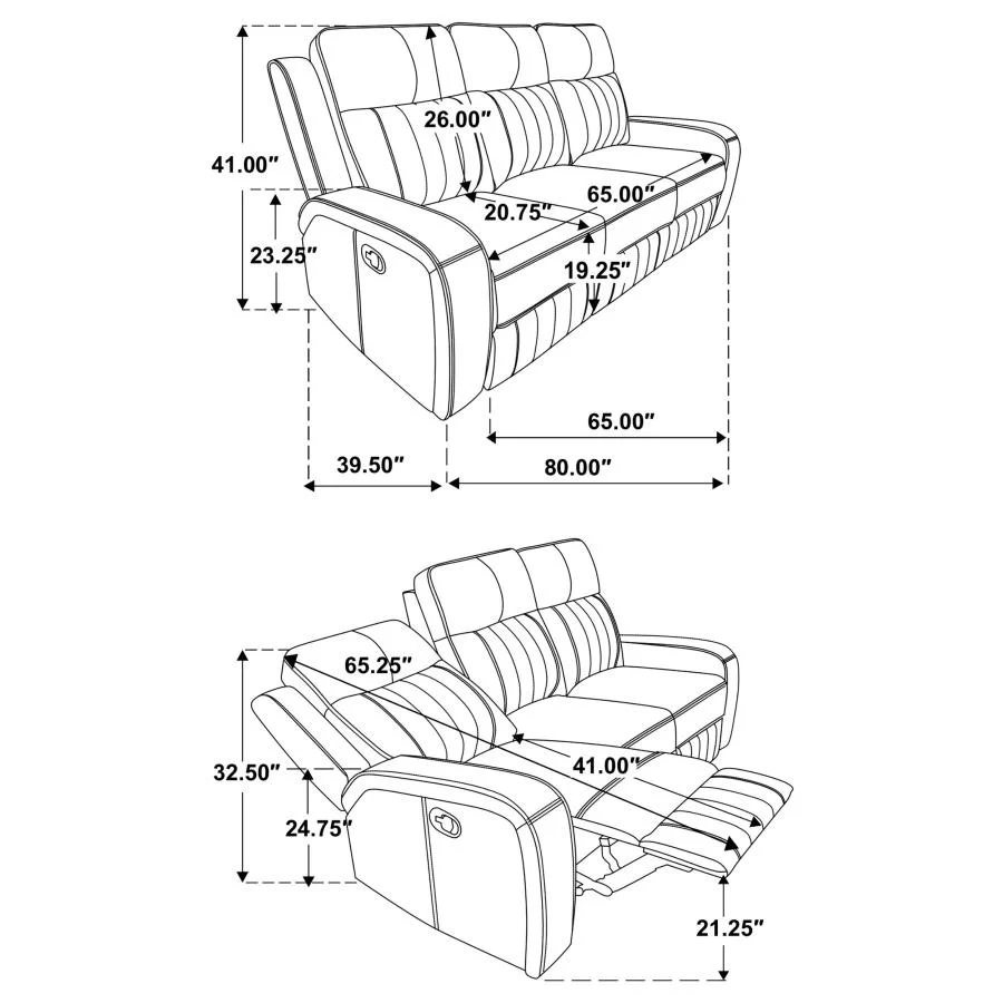 Raelynn - Upholstered Track Arm Motion Sofa - Gray