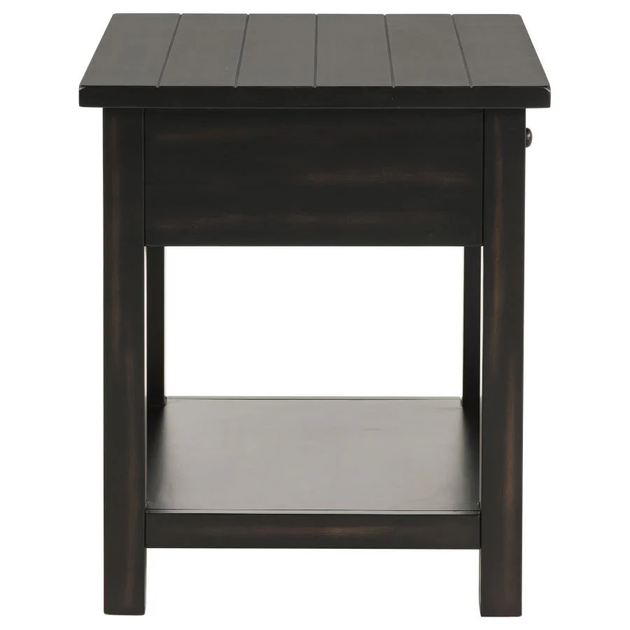 Payne - 1 Drawers Wood End Table with Shelf