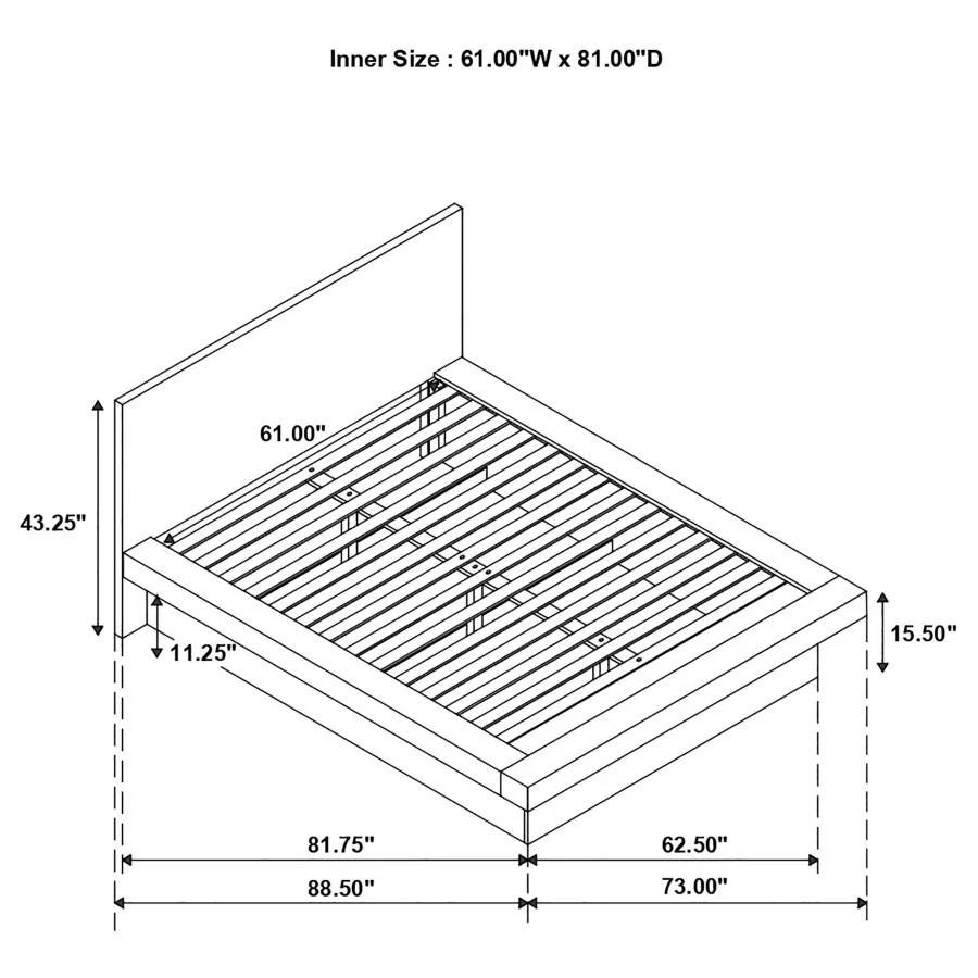 Jessica - Wood LED Panel Bed