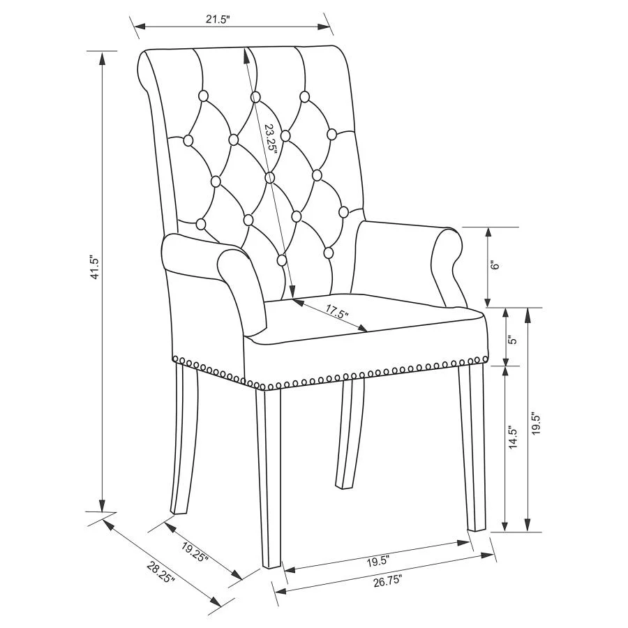 Alana - Upholstered Dining Arm Chair