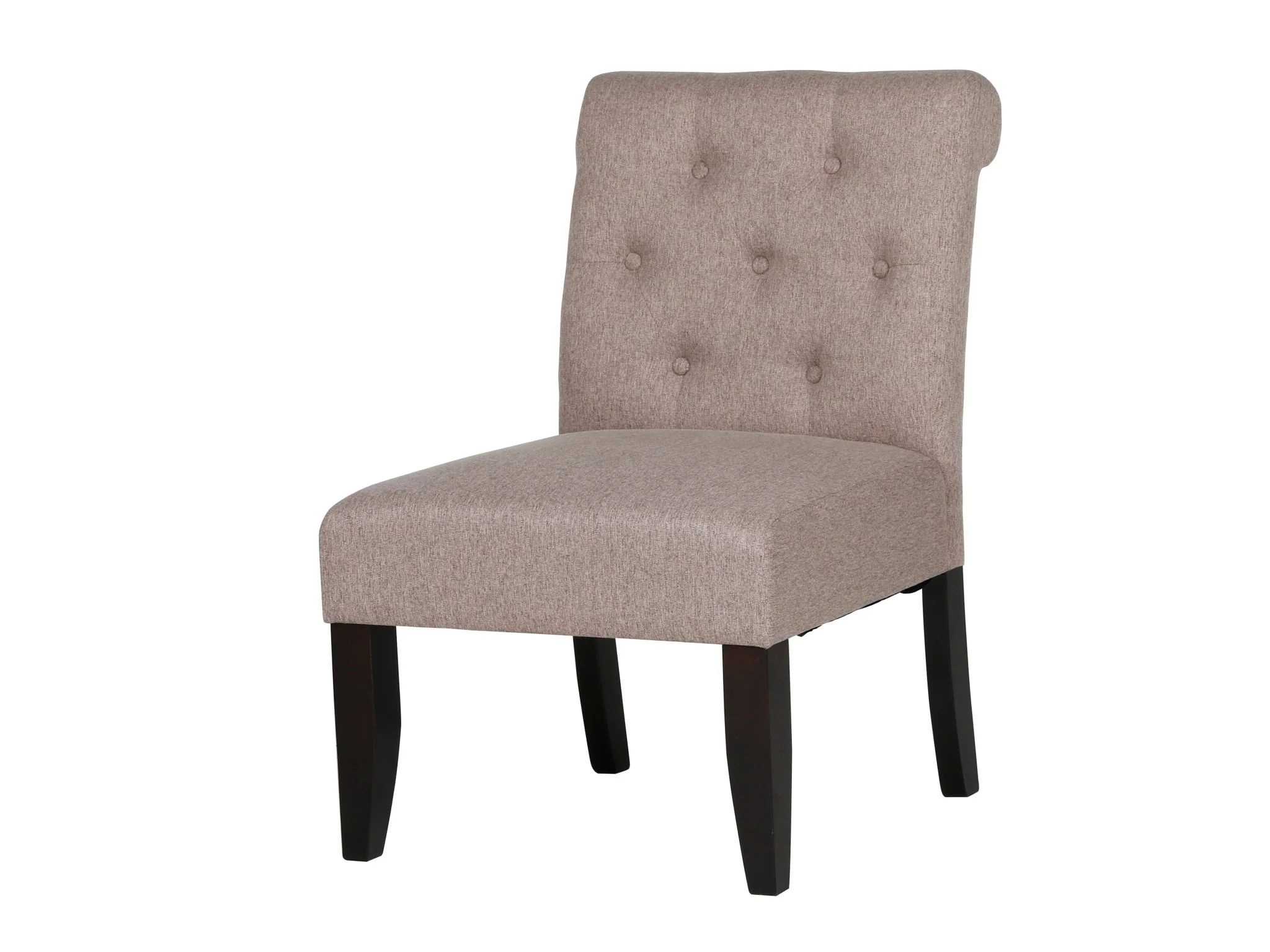 Taupe Button-Tufted Upholstered Dining/Accent Chair