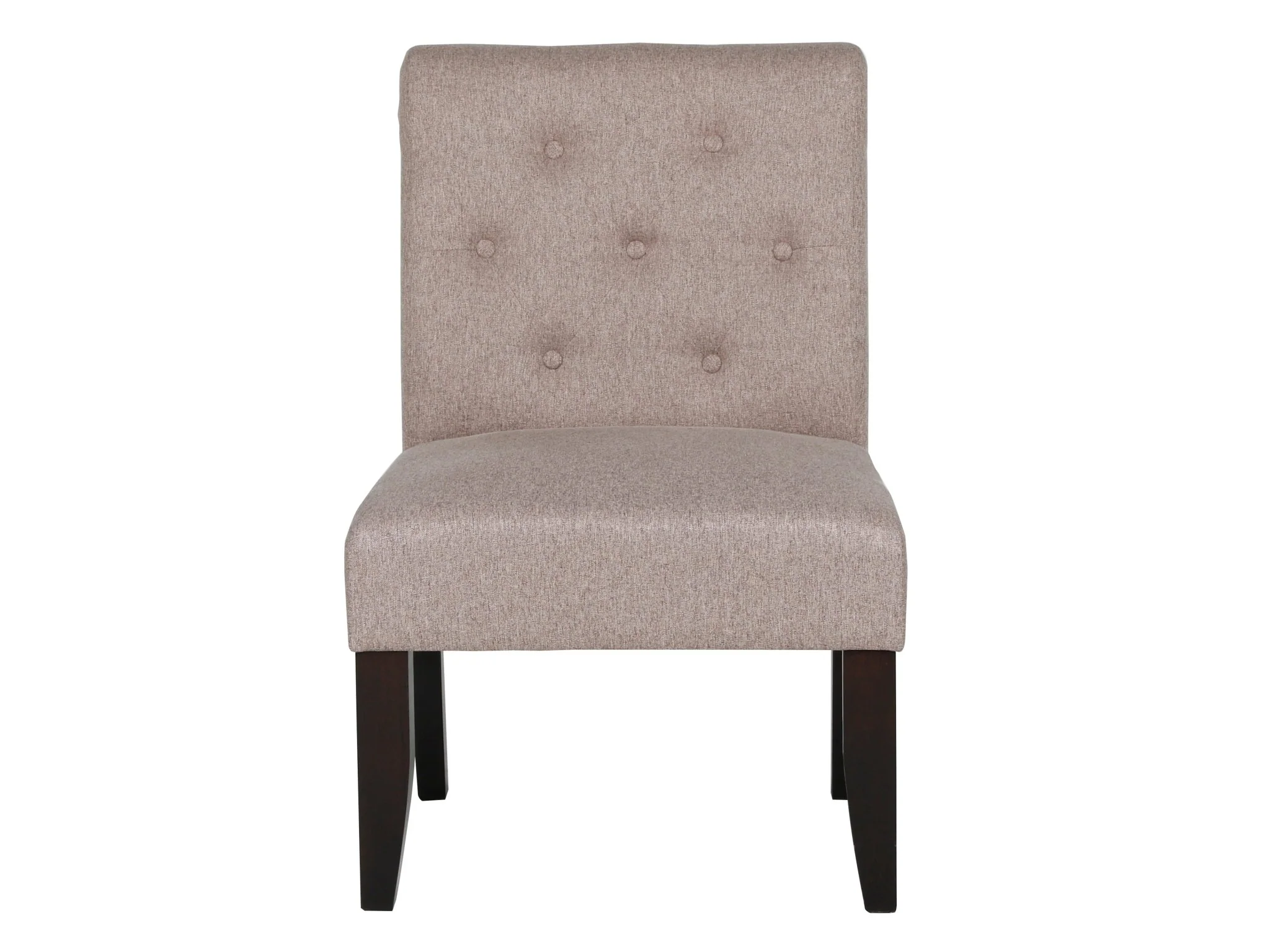 Taupe Button-Tufted Upholstered Dining/Accent Chair