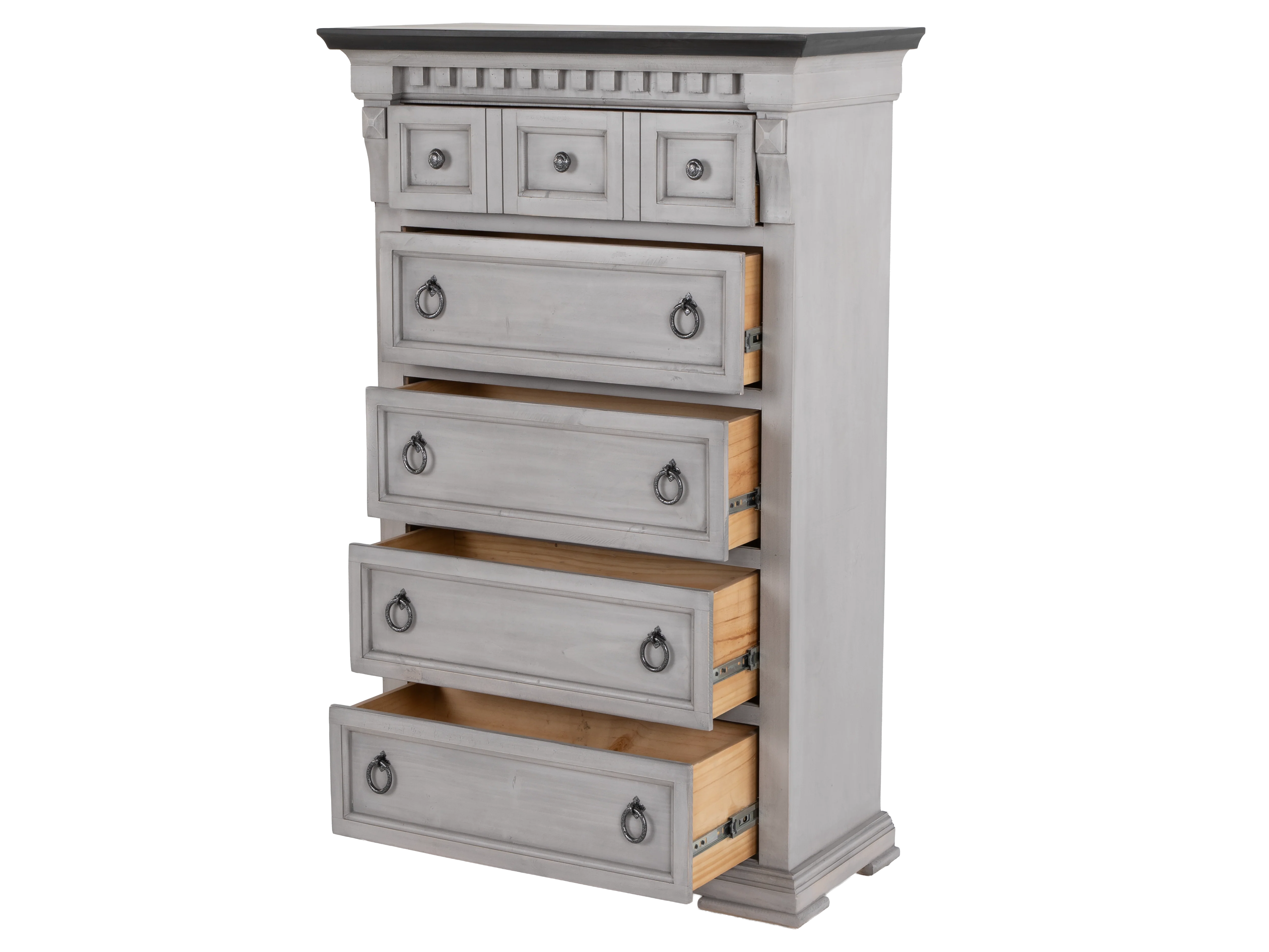 70-mission-crest-rustic-farmhouse-two-tone-chest-weathered-gray-white-with-dark-top-3.webp Mission Crest Rustic Farmhouse Two-Tone Chest – Weathered Gray/White with Dark Top