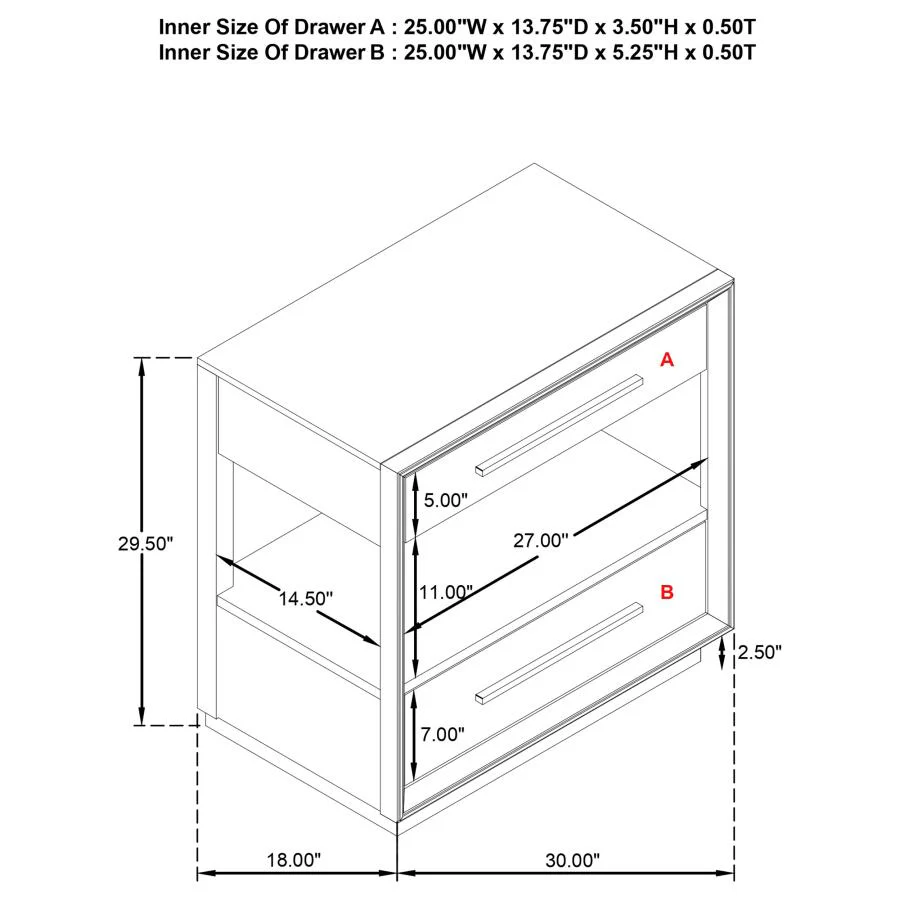 Durango - 2-Drawer Nightstand