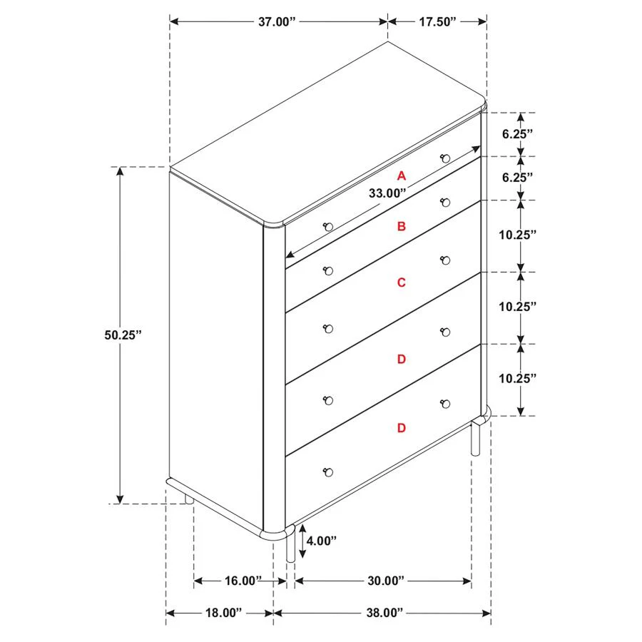 Arini - 5-Drawer Bedroom Chest
