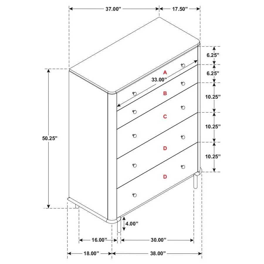 Arini - 5-Drawer Bedroom Chest