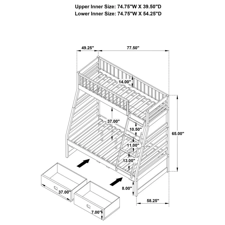 Ashton - 2-Drawer Wood Bunk Bed