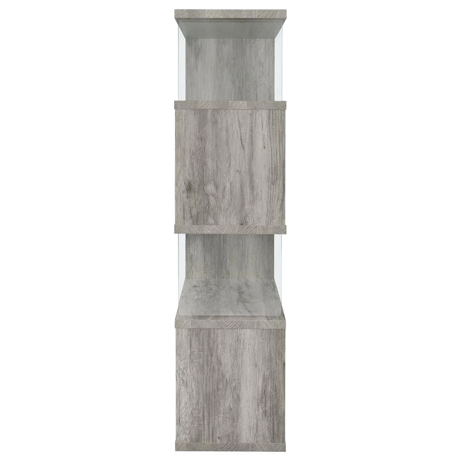 Emelle - 4-Shelf Glass Panel Bookshelf