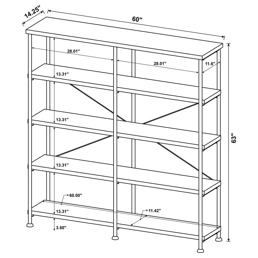 7116-analiese-4-shelf-double-bookshelf-18.webp Analiese - 4-Shelf Double Bookshelf
