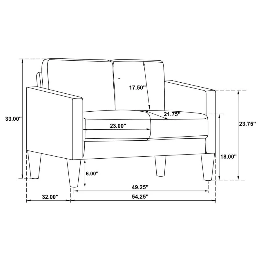 Ruth - Upholstered Track Arm Loveseat