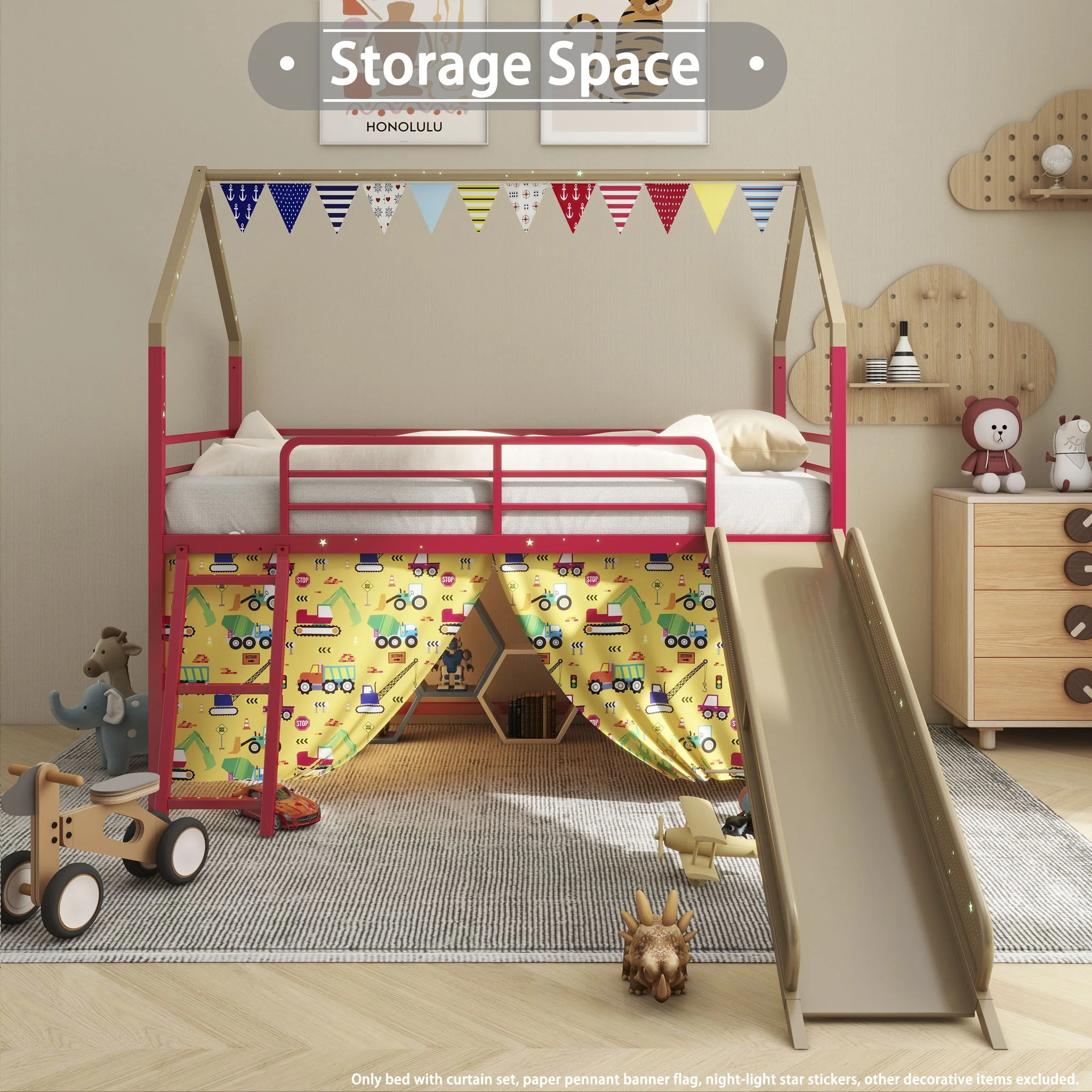 716-jack-house-loft-bed-with-slide-and-curtain-set-14.webp Jack - House Loft Bed With Slide And Curtain Set