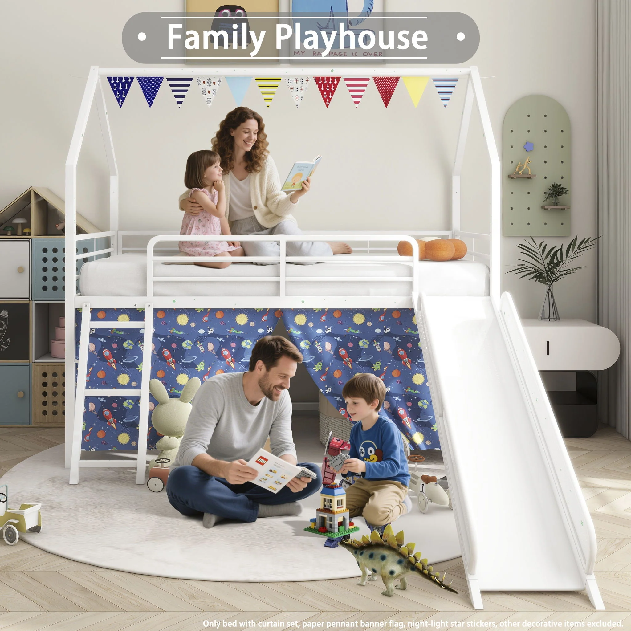 716-jack-house-loft-bed-with-slide-and-curtain-set-15.webp Jack - House Loft Bed With Slide And Curtain Set