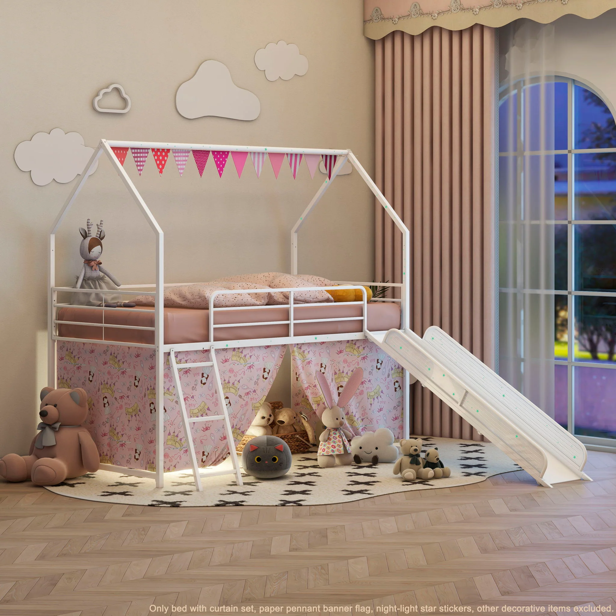 716-jack-house-loft-bed-with-slide-and-curtain-set-24.webp Jack - House Loft Bed With Slide And Curtain Set