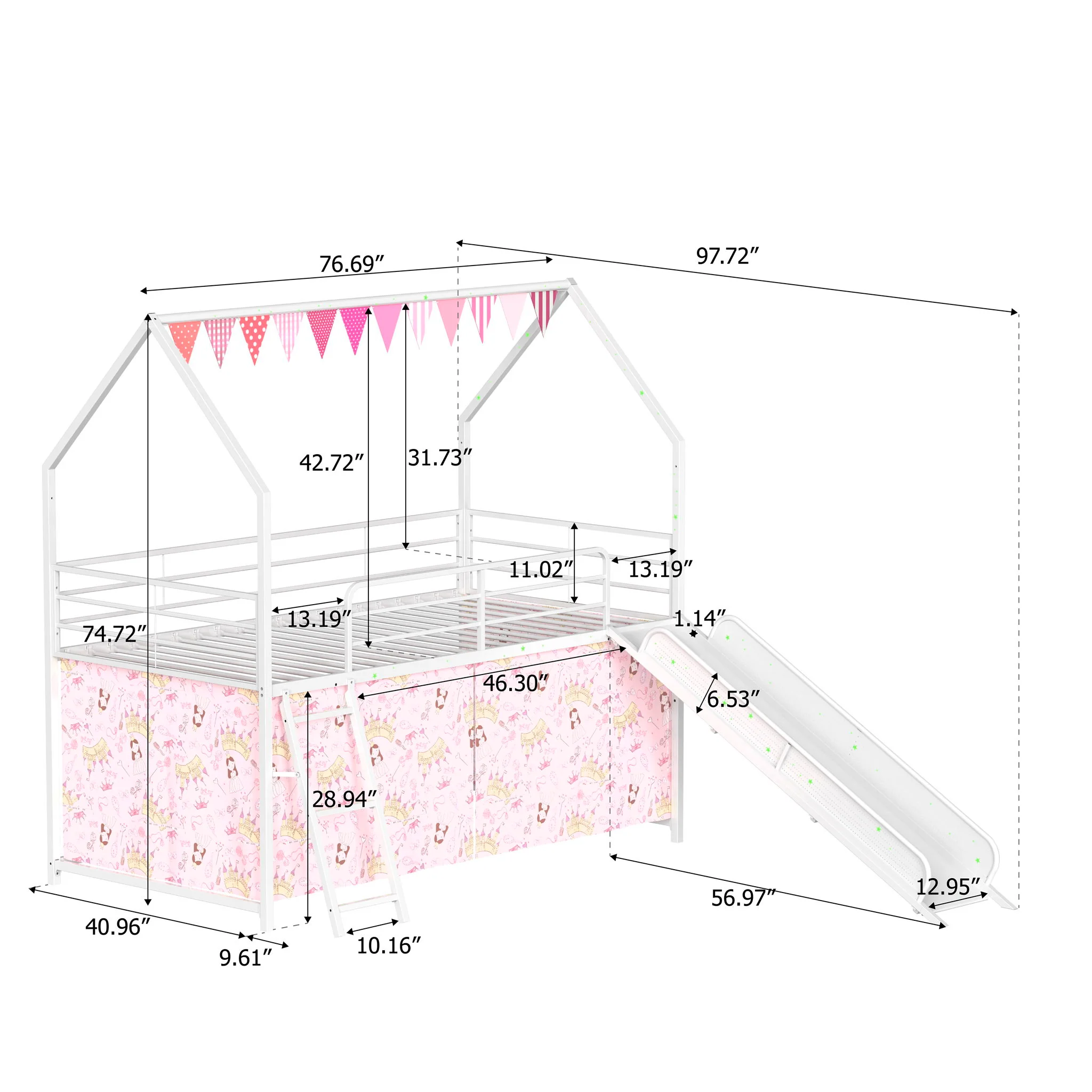 716-jack-house-loft-bed-with-slide-and-curtain-set-25.webp Jack - House Loft Bed With Slide And Curtain Set