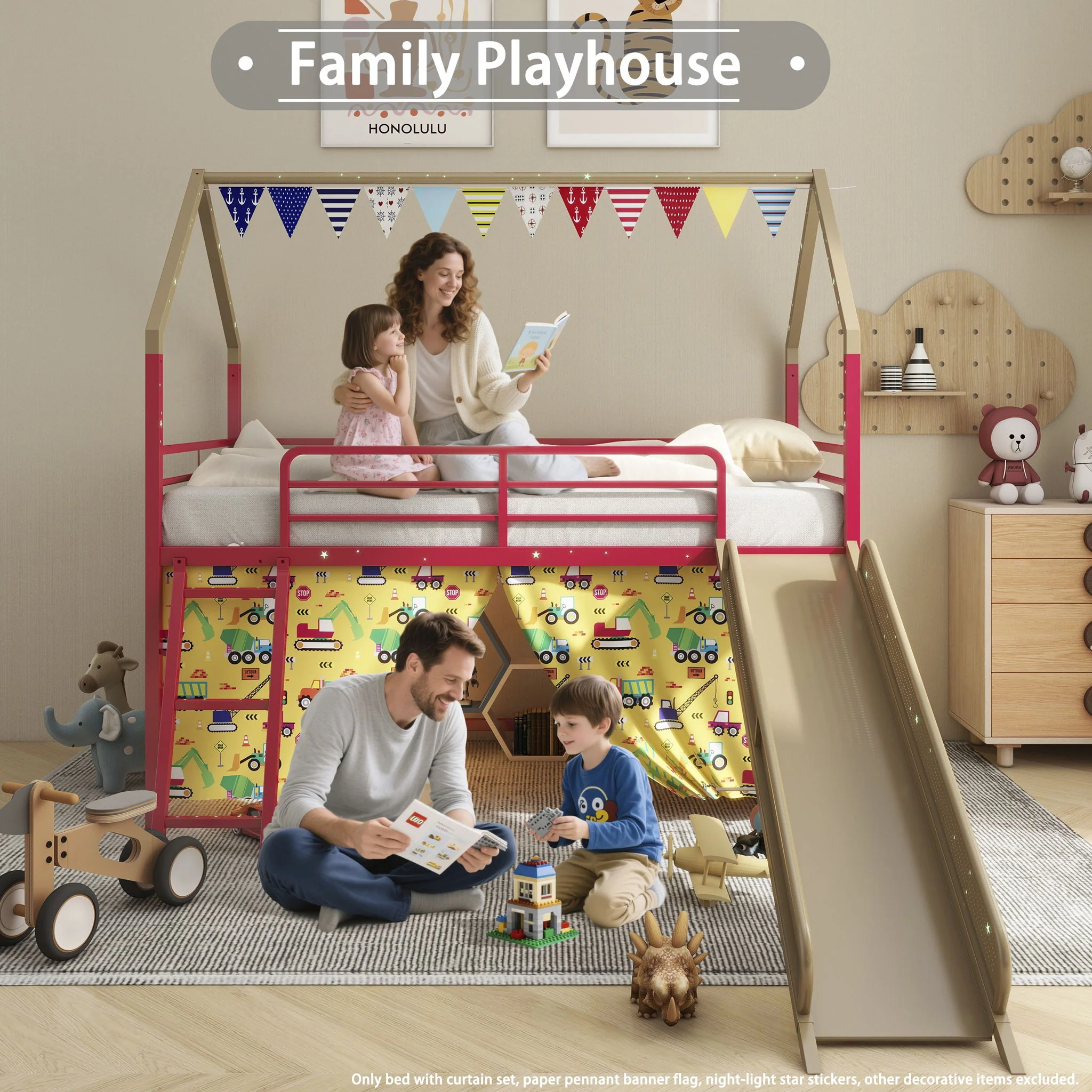 716-jack-house-loft-bed-with-slide-and-curtain-set-34.webp Jack - House Loft Bed With Slide And Curtain Set