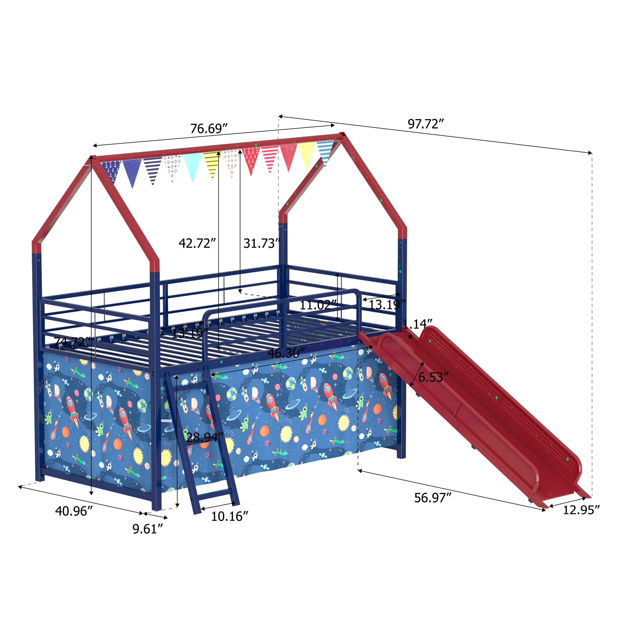716-jack-house-loft-bed-with-slide-and-curtain-set-35.webp Jack - House Loft Bed With Slide And Curtain Set