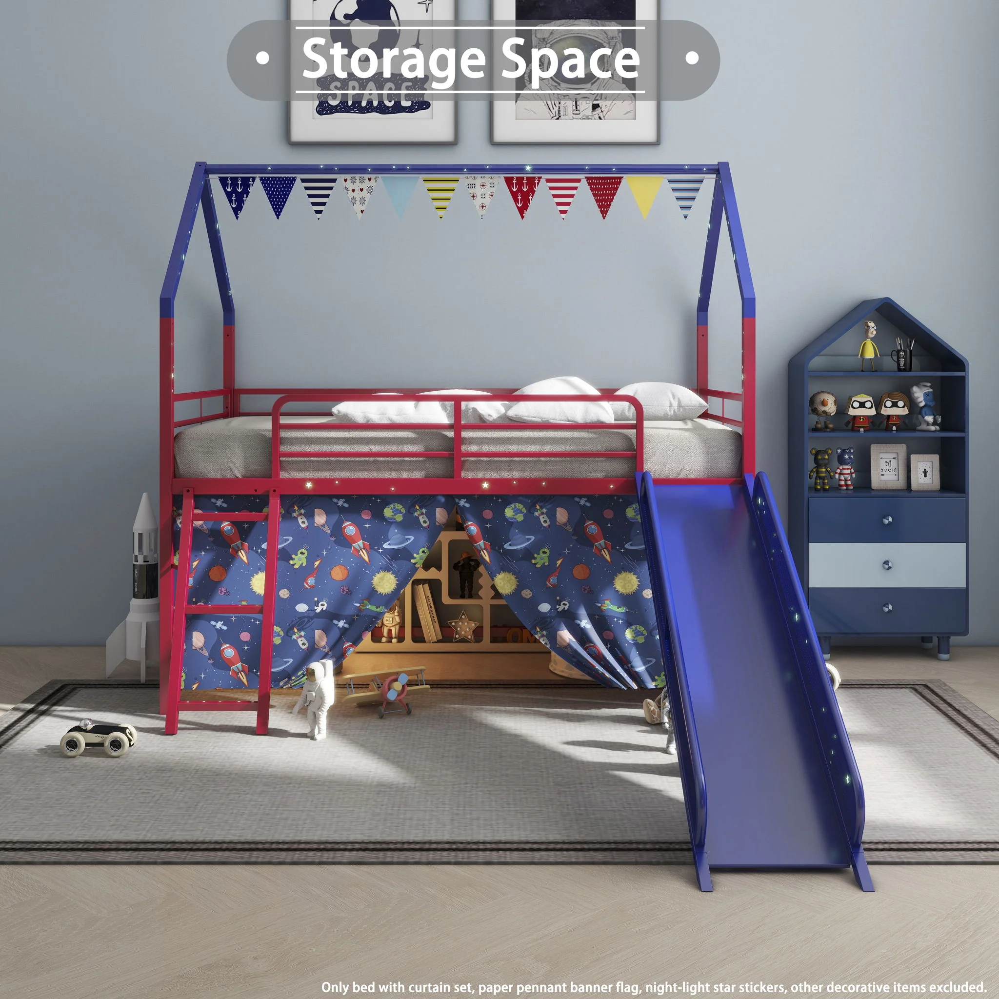 716-jack-house-loft-bed-with-slide-and-curtain-set-37.webp Jack - House Loft Bed With Slide And Curtain Set