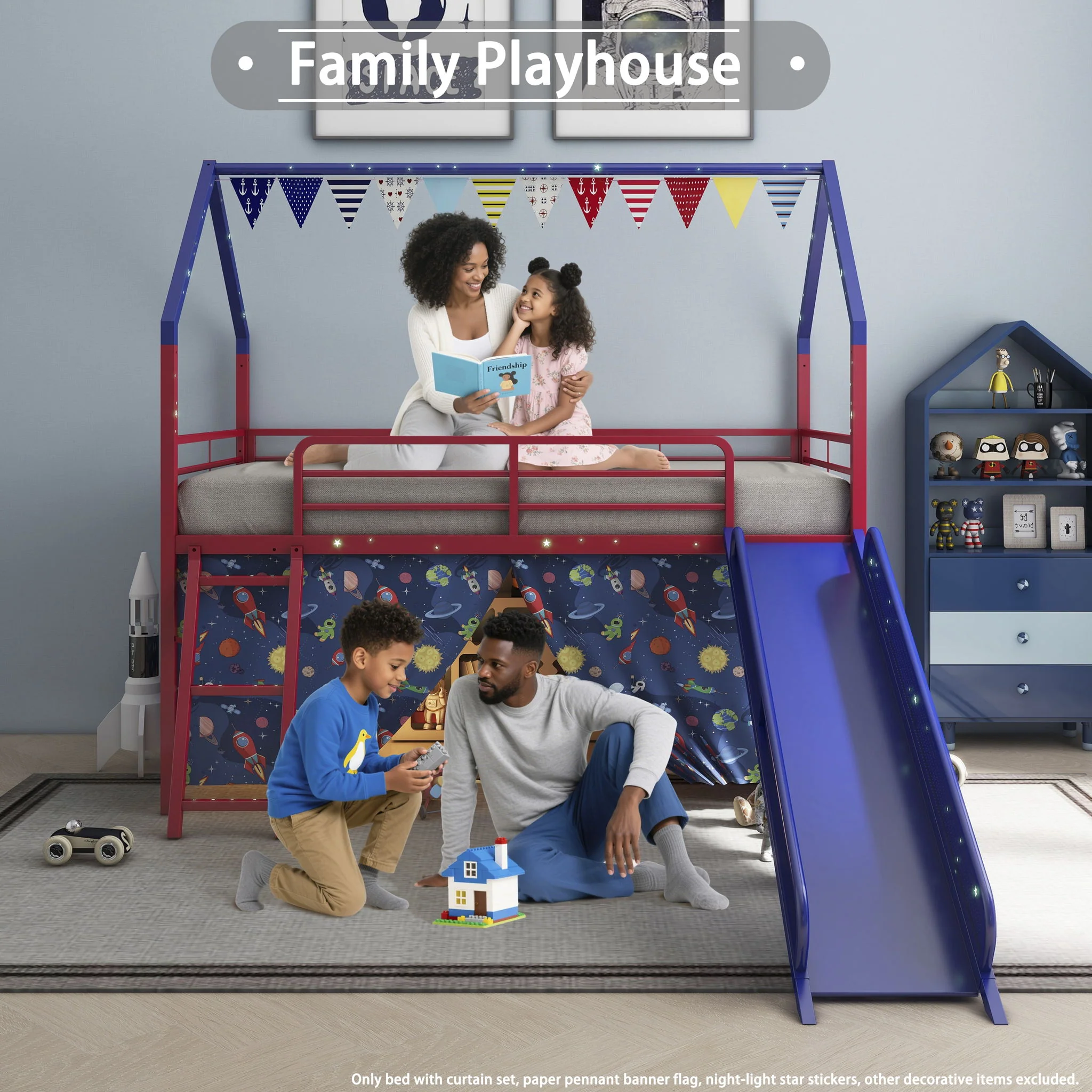 716-jack-house-loft-bed-with-slide-and-curtain-set-38.webp Jack - House Loft Bed With Slide And Curtain Set
