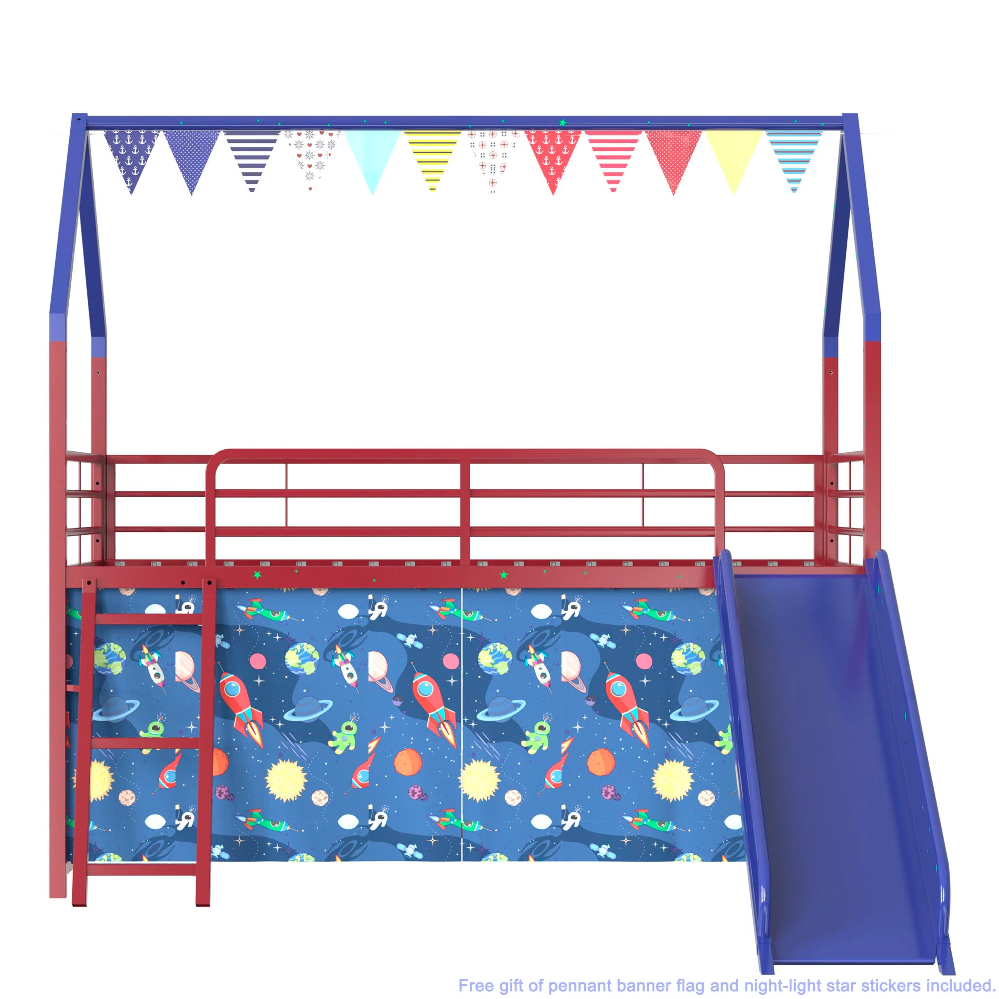 716-jack-house-loft-bed-with-slide-and-curtain-set-43.webp Jack - House Loft Bed With Slide And Curtain Set