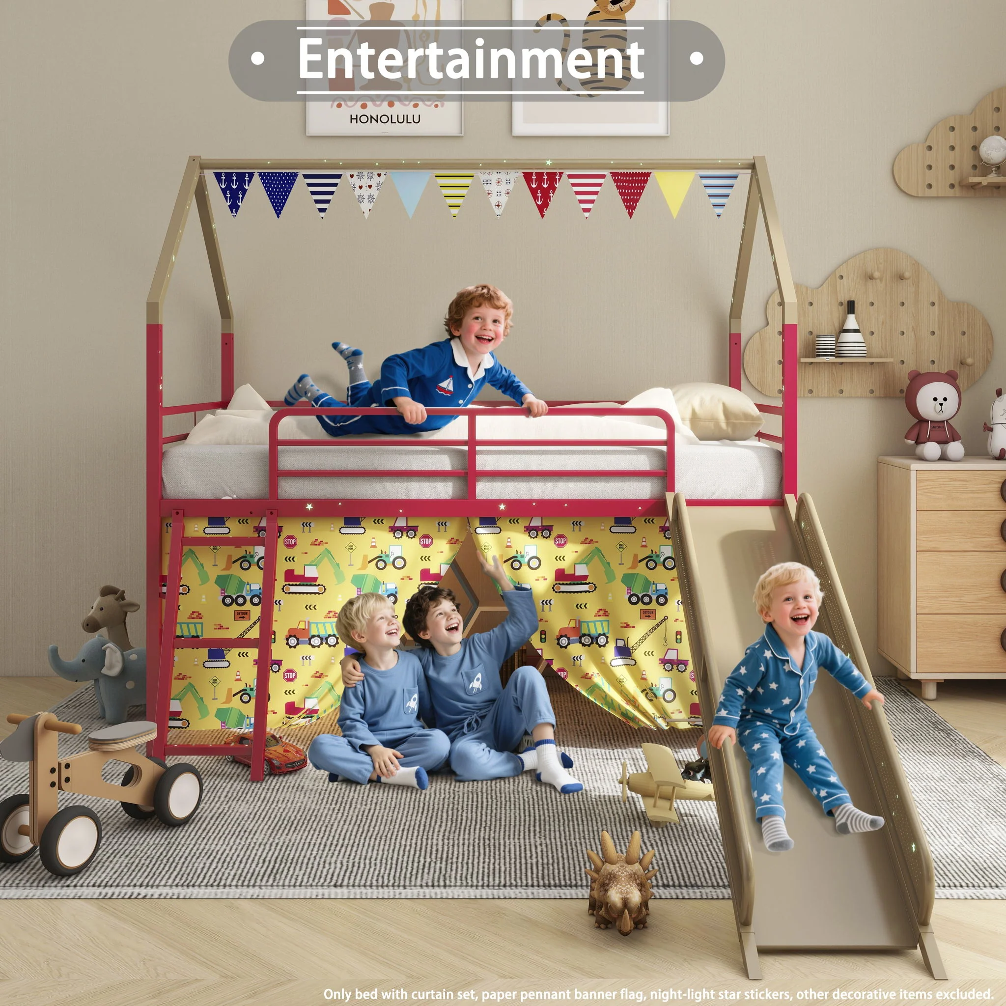 716-jack-house-loft-bed-with-slide-and-curtain-set-44.webp Jack - House Loft Bed With Slide And Curtain Set