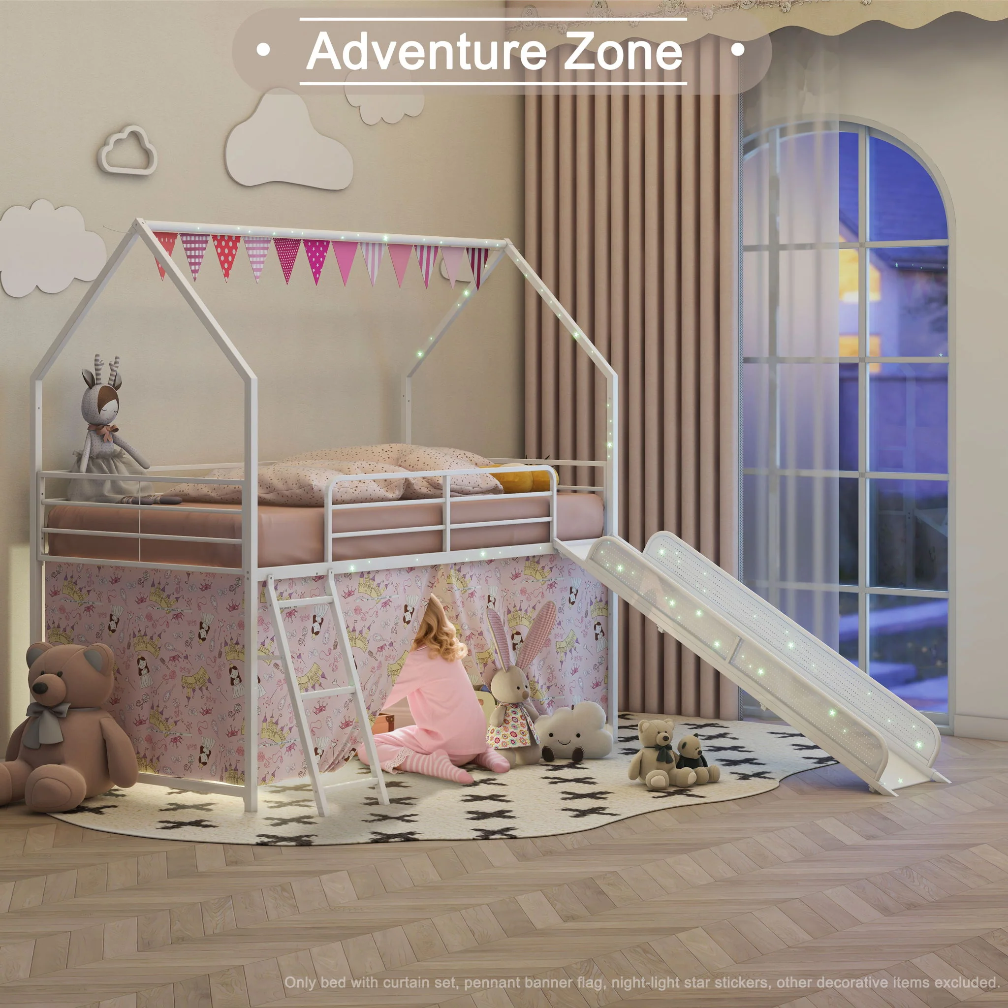 716-jack-house-loft-bed-with-slide-and-curtain-set-48.webp Jack - House Loft Bed With Slide And Curtain Set